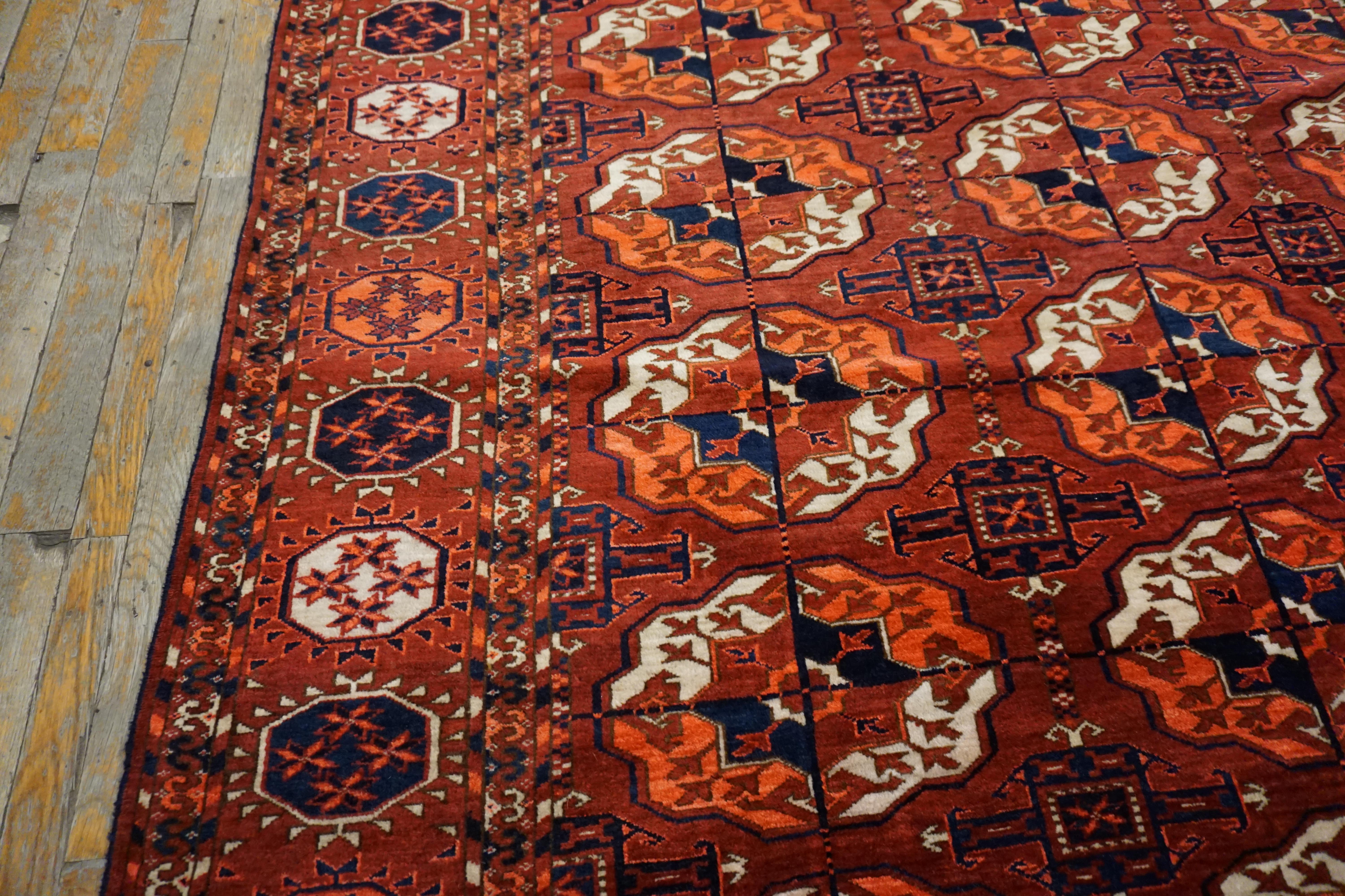 Tappeto Tekke Turkmen dell'Asia centrale della metà del XIX secolo (6'9'' x 10'3'' - 206 x 312) in vendita 4
