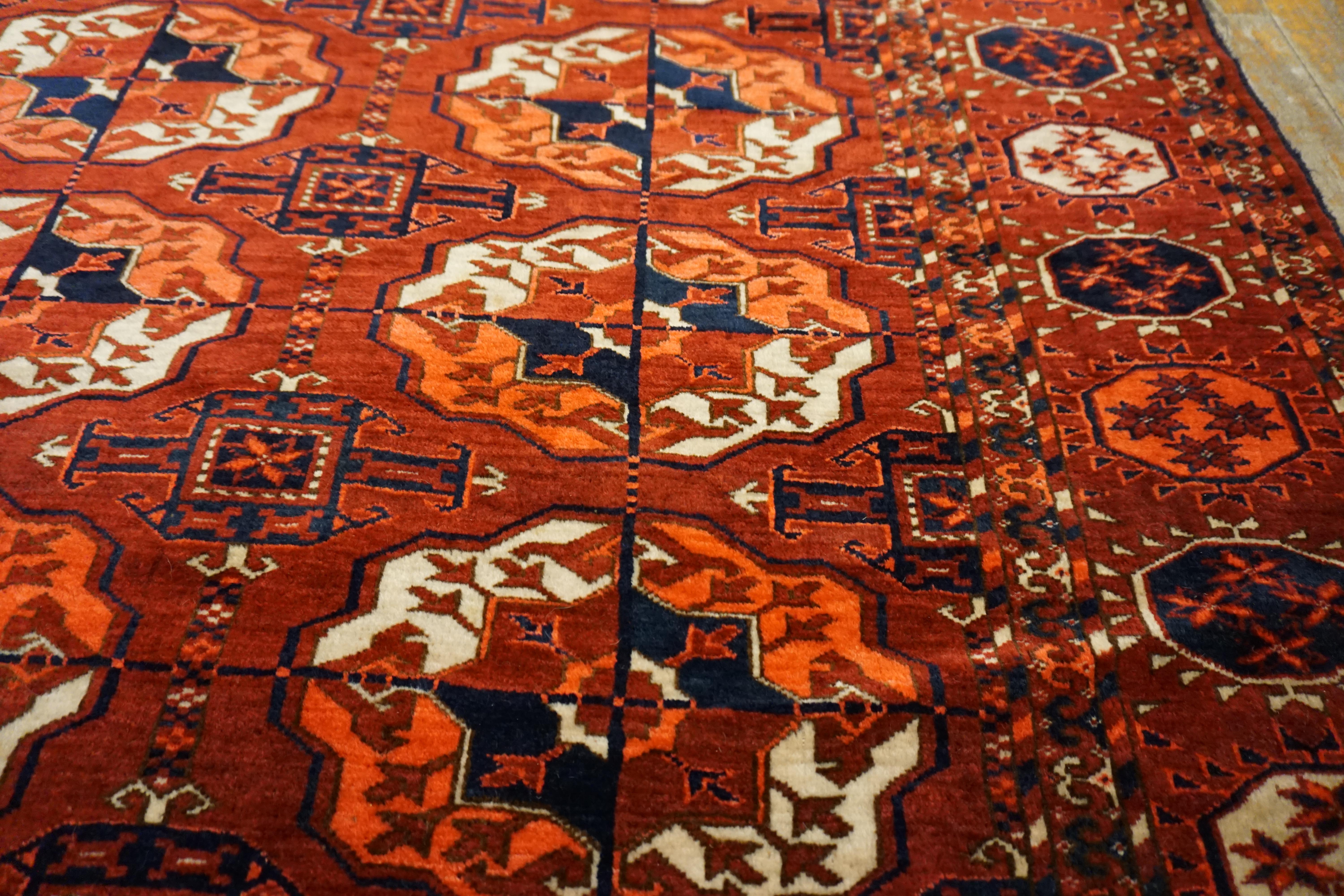 Tappeto Tekke Turkmen dell'Asia centrale della metà del XIX secolo (6'9'' x 10'3'' - 206 x 312) in vendita 1