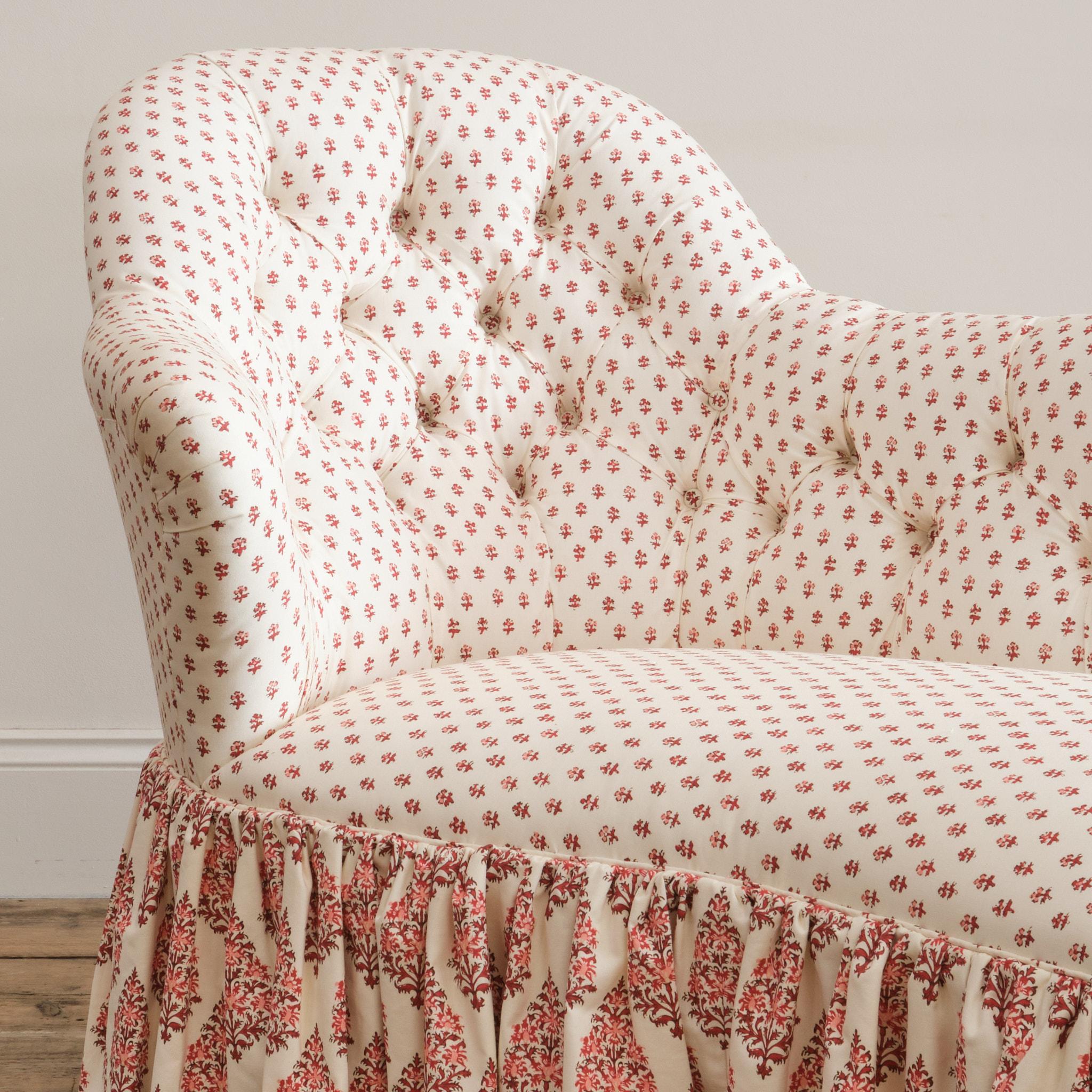 Mid 19th Century Chaise Longue in Titley & Marr Printed Cotton For Sale 7