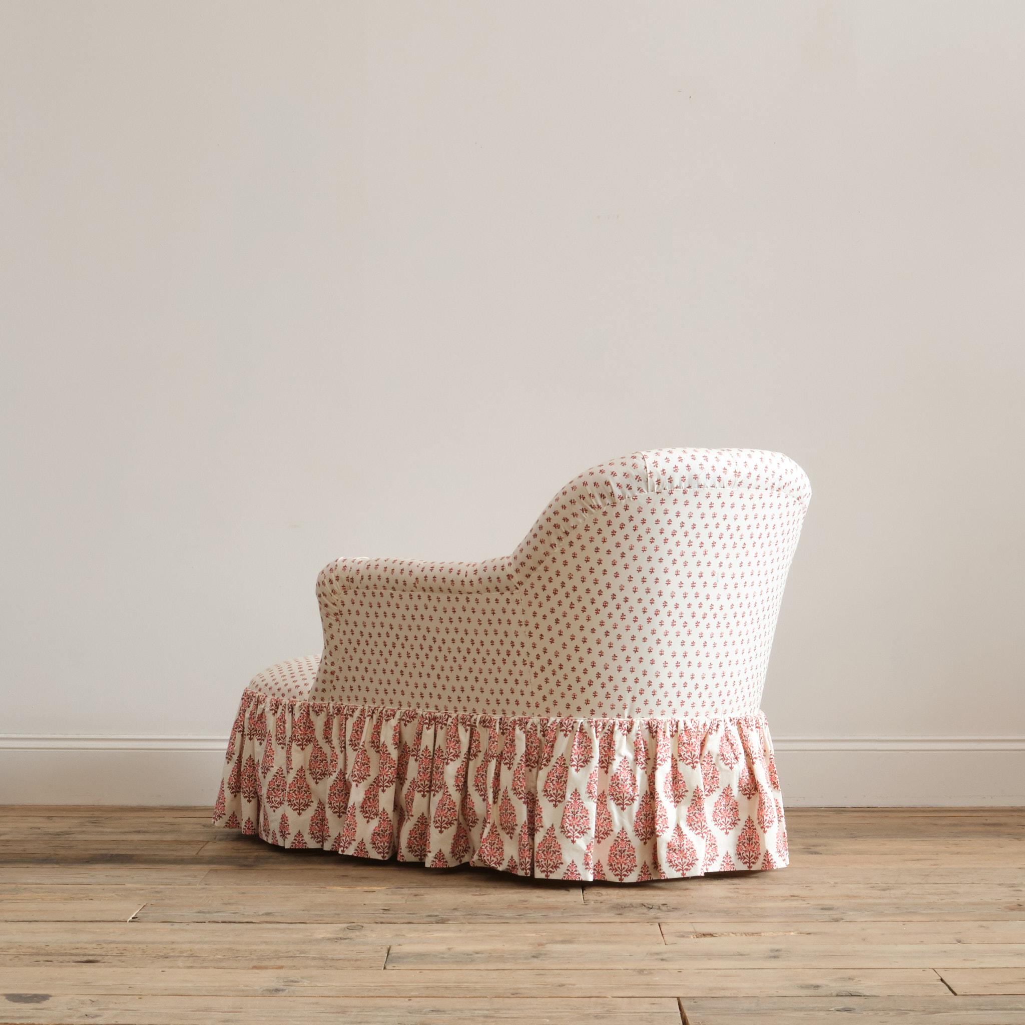 Mid 19th Century Chaise Longue in Titley & Marr Printed Cotton For Sale 1