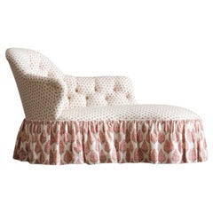Mid 19th Century Chaise Longue in Titley & Marr Printed Cotton