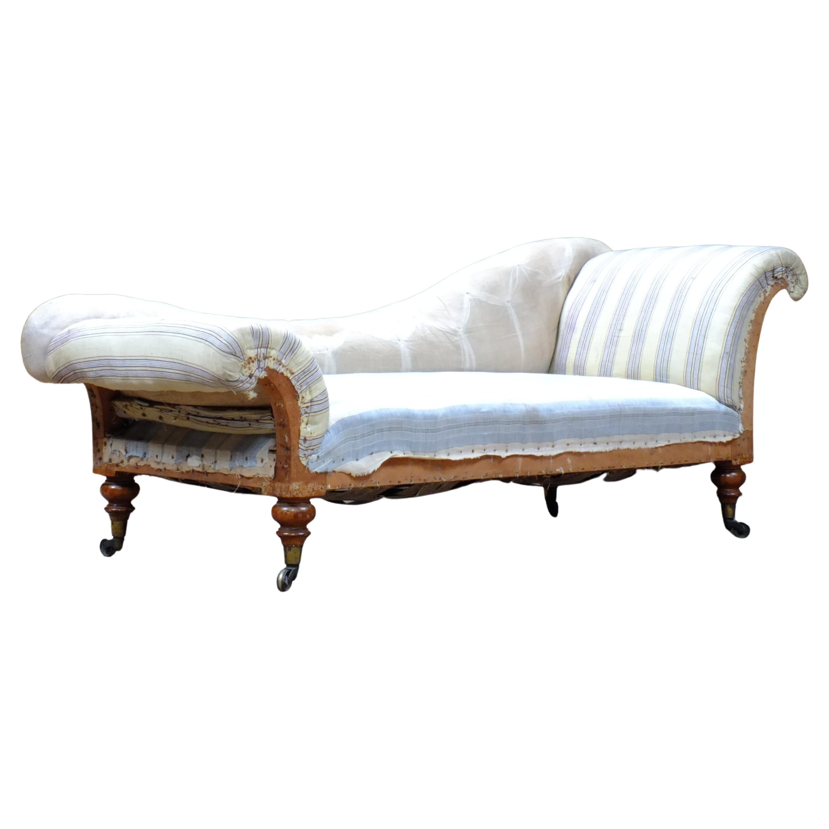 Antique 19th century sofa Chaise Lounge by C Hindley & Sons London C1860