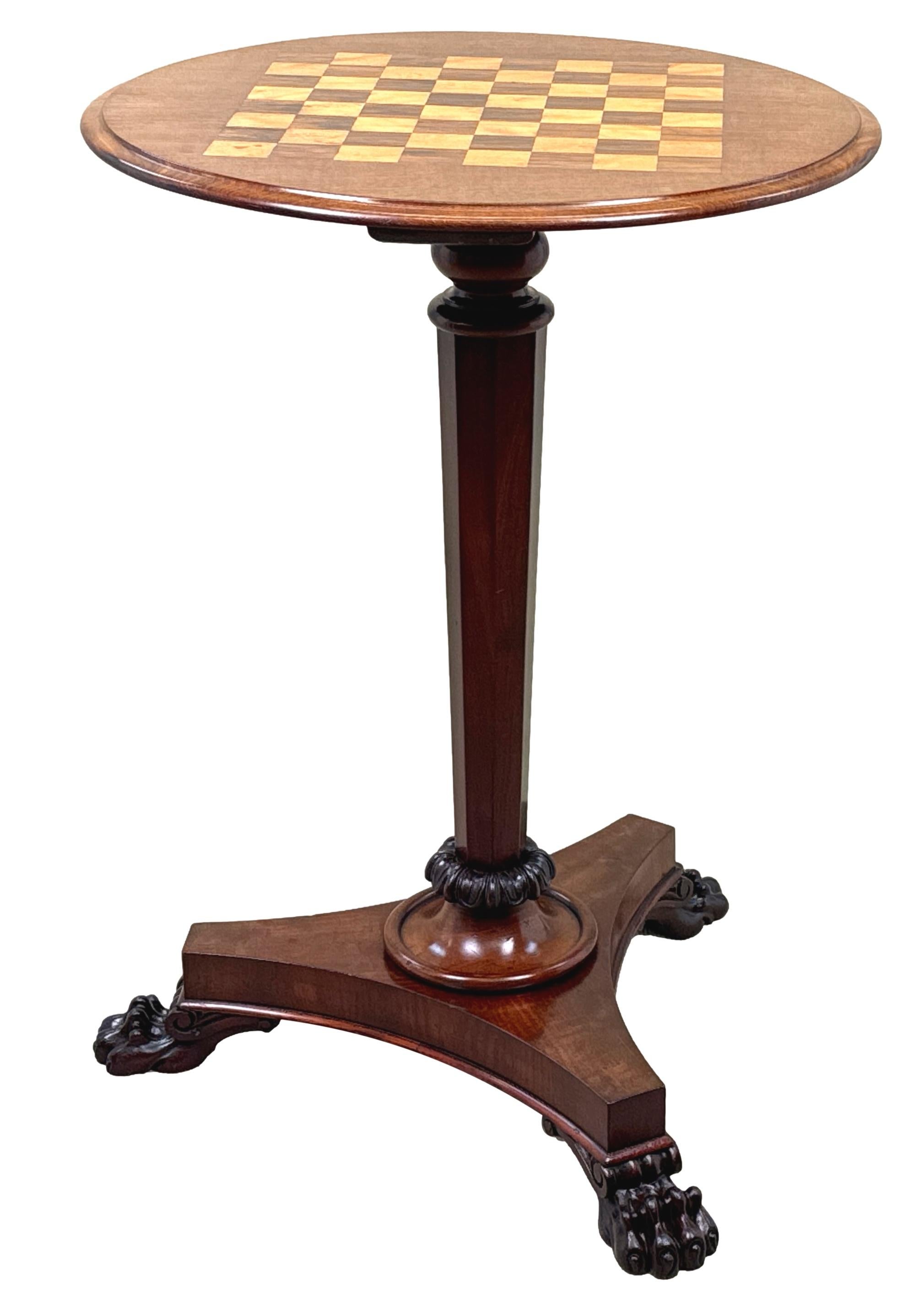 William IV Mid 19th Century Chess Top Lamp Table For Sale