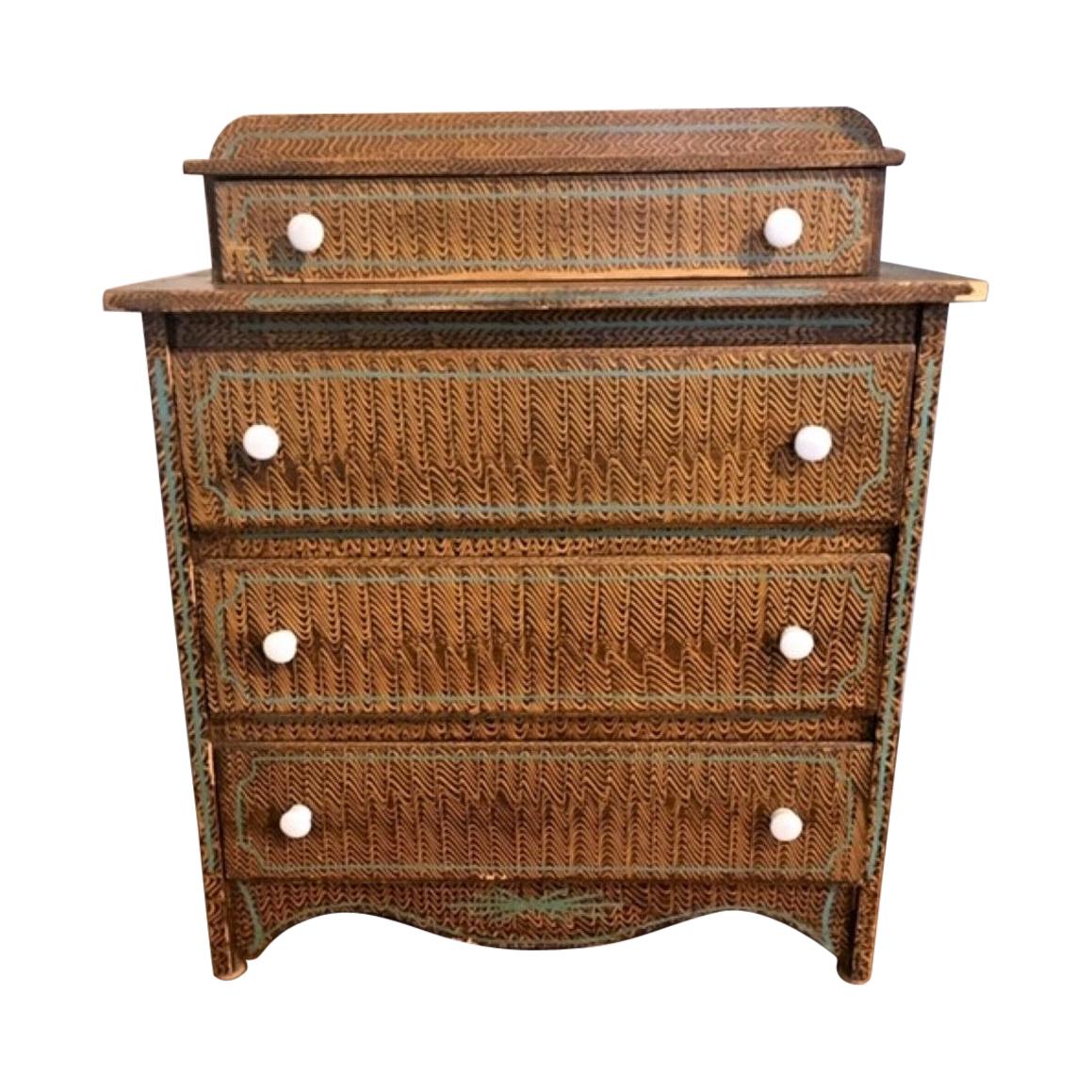 Mid-19th Century Child’s Grain Painted Miniature Chest of Drawers