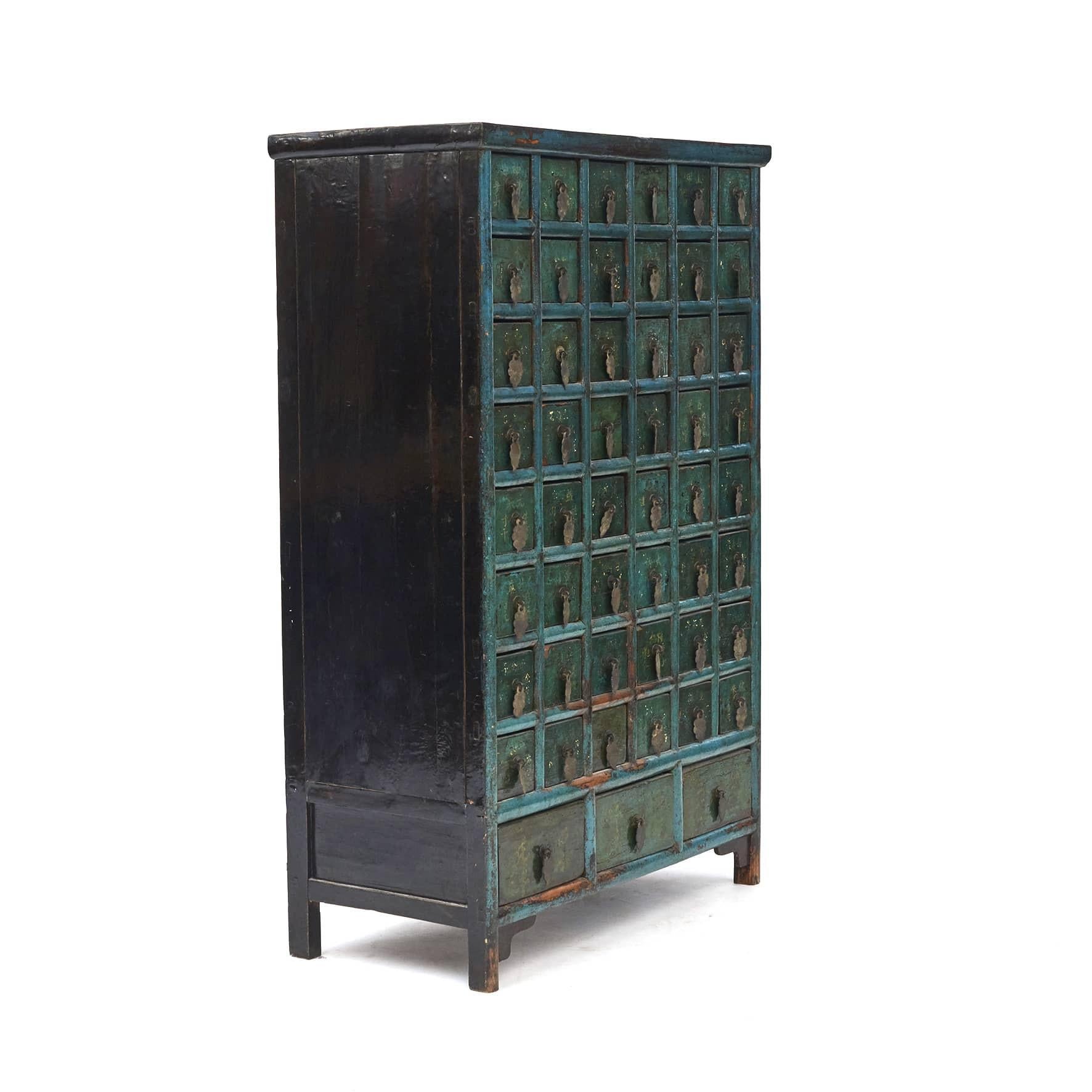 Qing Mid 19th Century Chinese Apothecary Medicine Chest with 51 Drawers