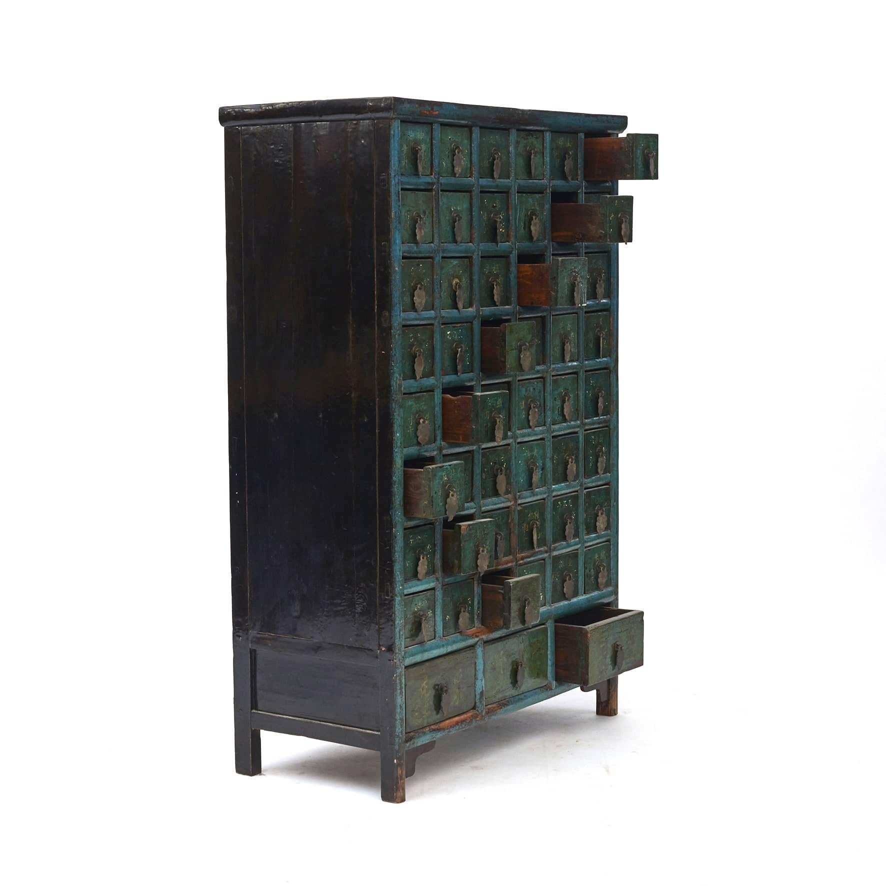 Lacquered Mid 19th Century Chinese Apothecary Medicine Chest with 51 Drawers