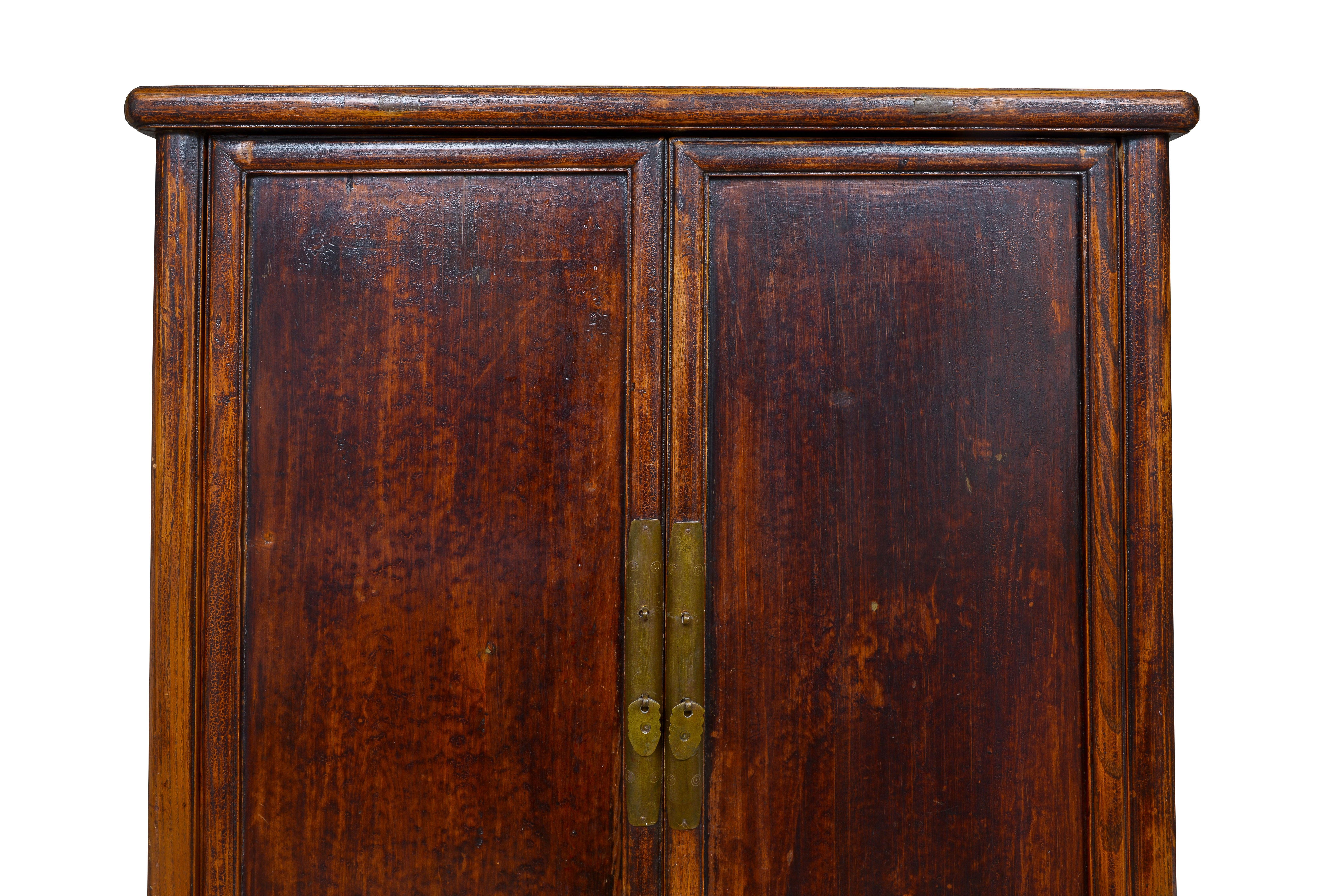 Hand-Crafted Mid 19th Century Chinese Armoire For Sale