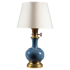 Mid-19th Century Chinese Blue Vase as a Table Lamp with French Brass Mounts
