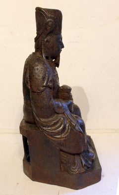 Mid-19th Century Chinese Cast Iron Seated Figure