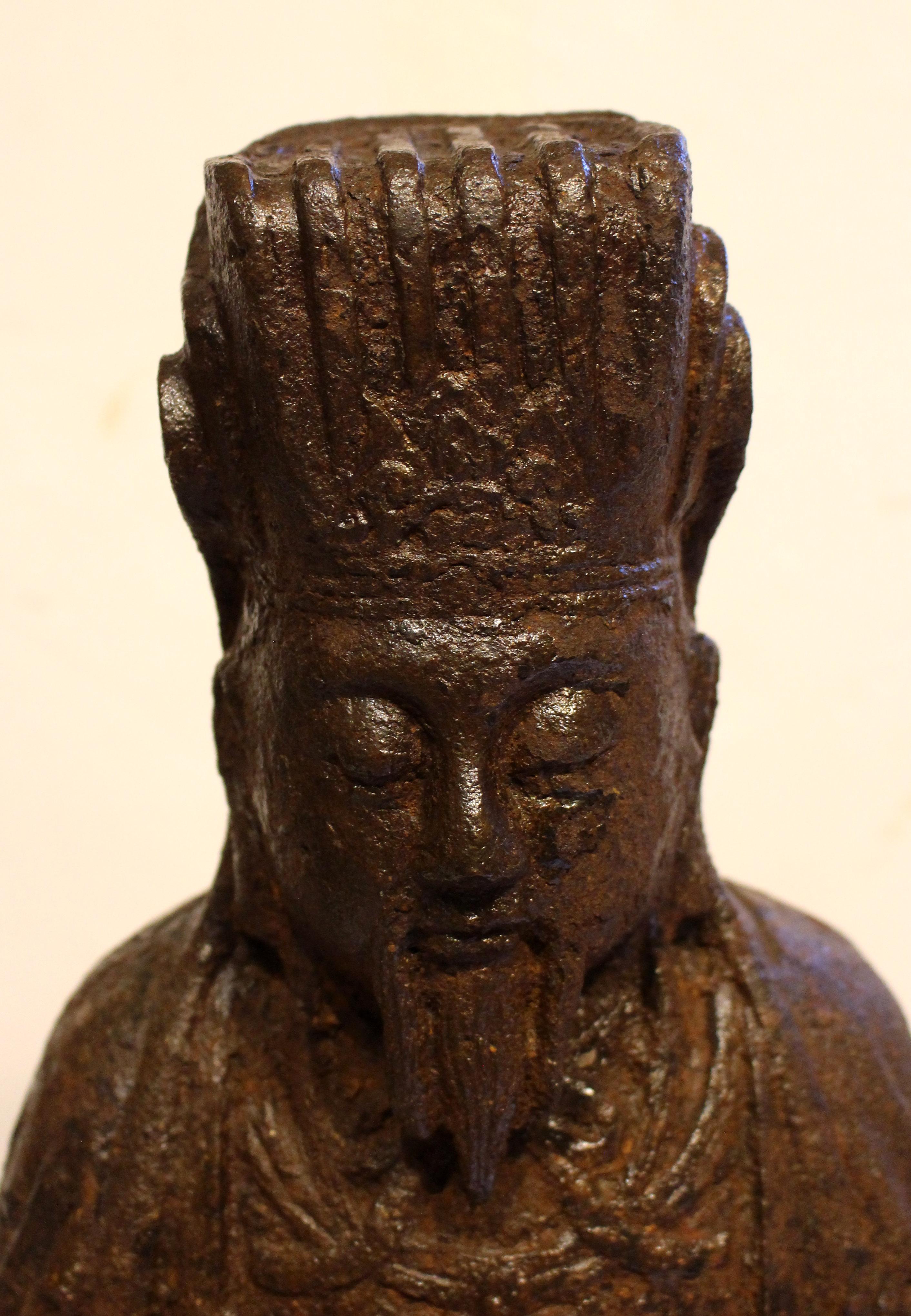 Mid-19th Century Chinese Cast Iron Seated Figure For Sale 1