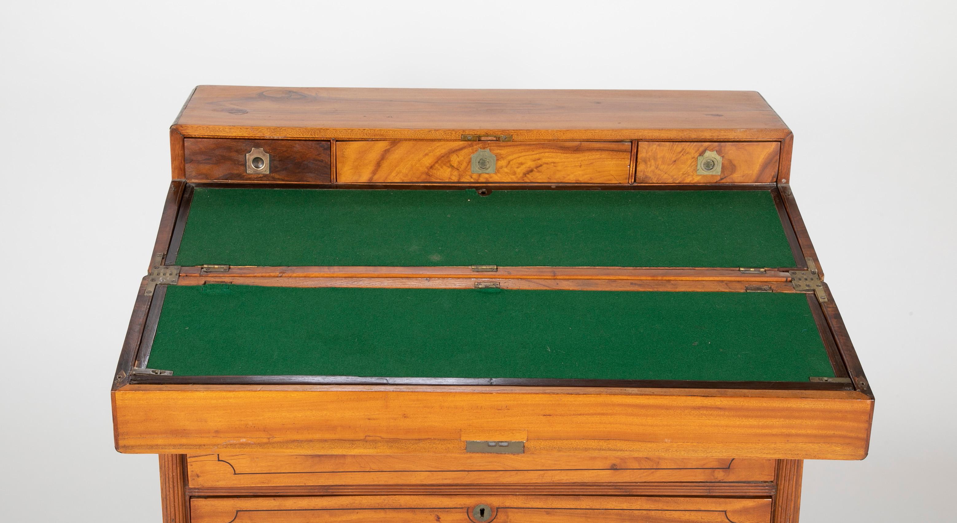 Mid-19th Century Chinese Export Camphorwood Campaign Chest For Sale 5