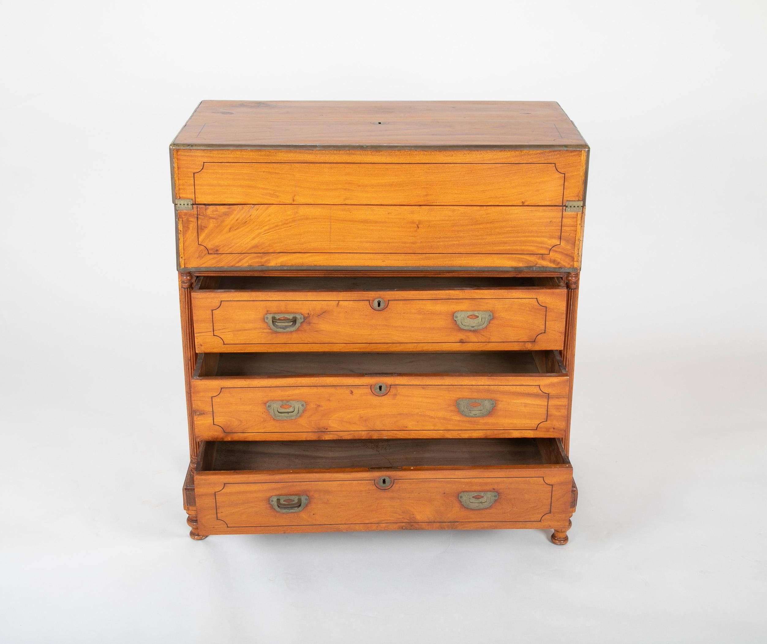 Mid-19th Century Chinese Export Camphorwood Campaign Chest For Sale 10