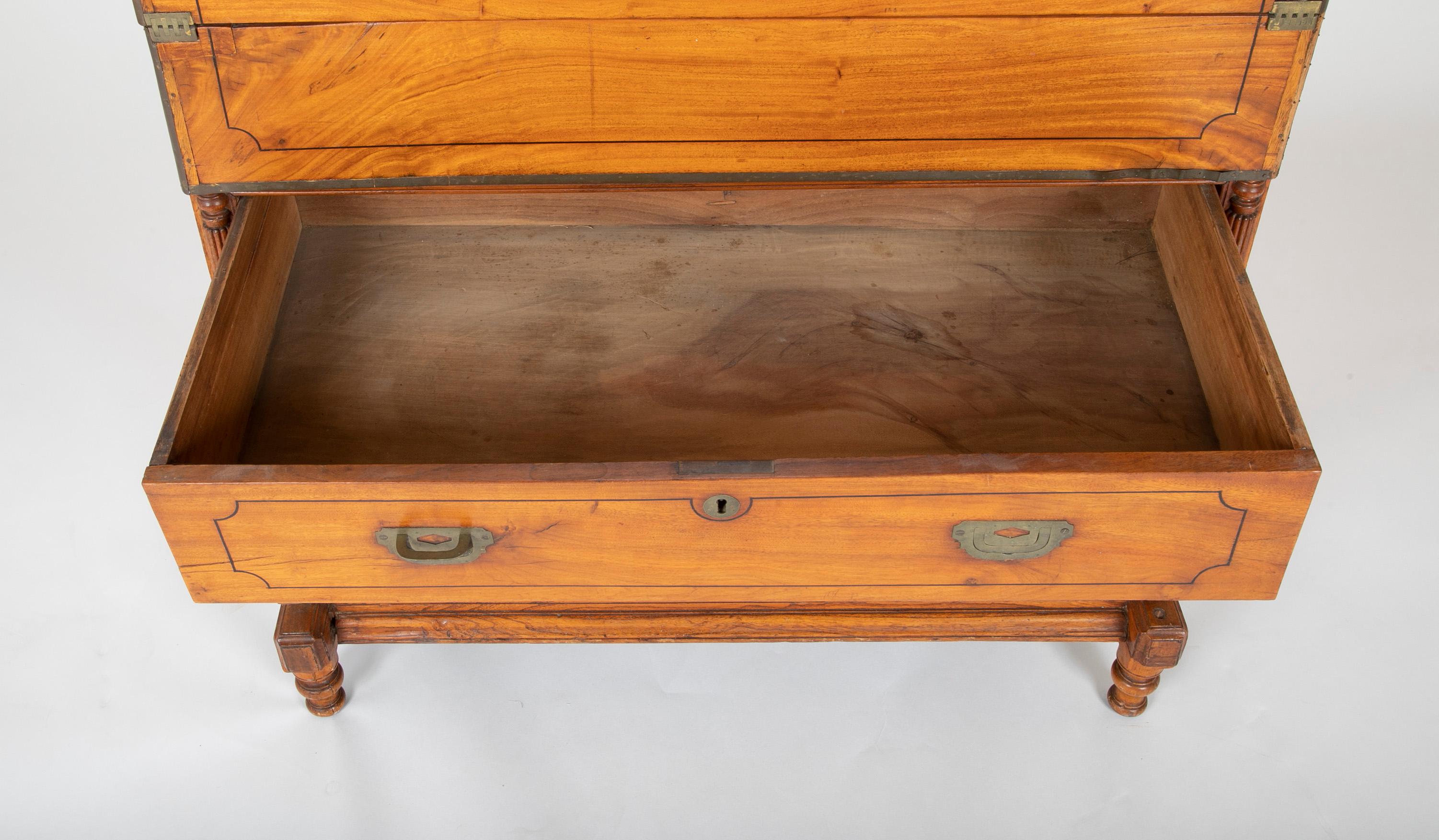 Mid-19th Century Chinese Export Camphorwood Campaign Chest For Sale 11