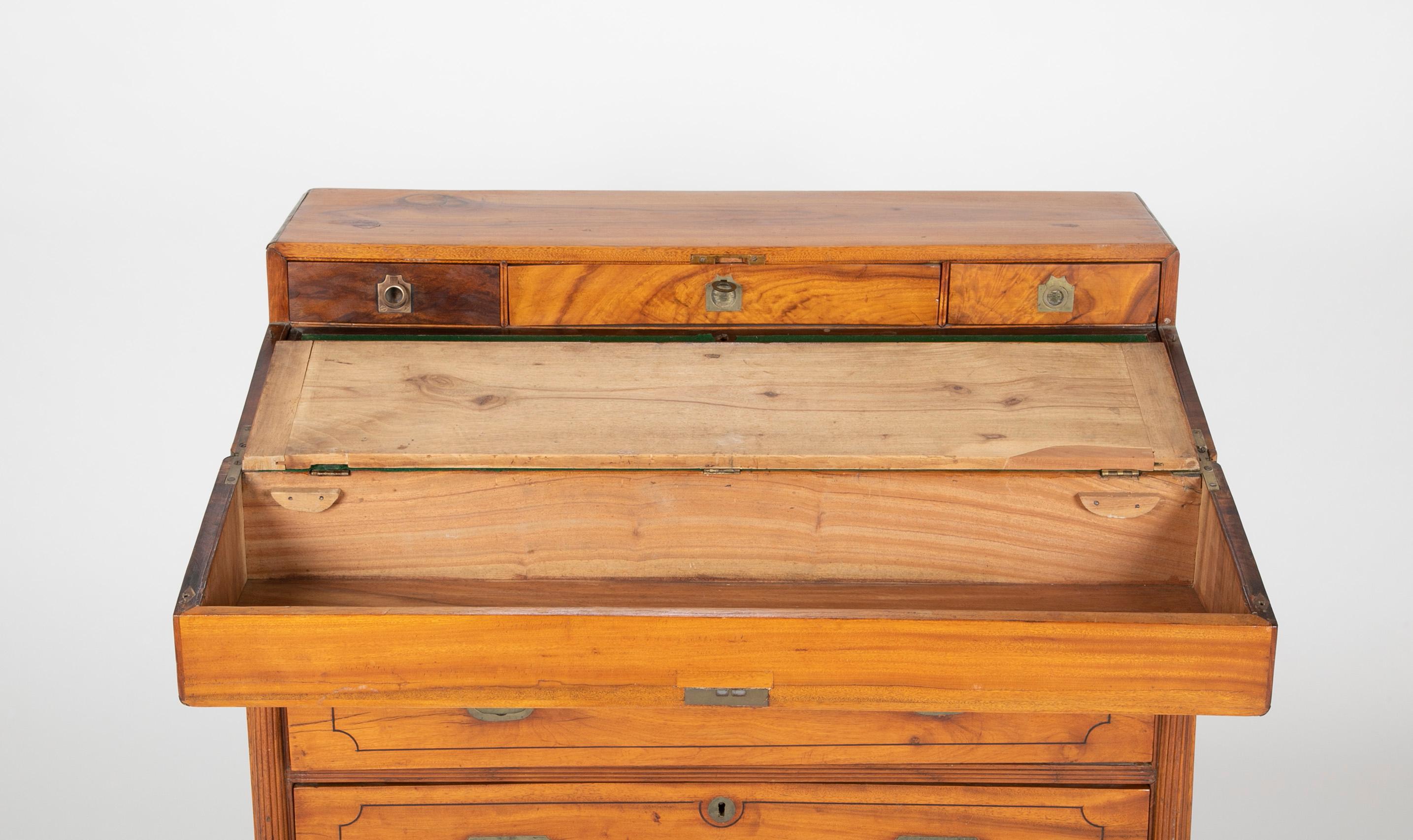 Mid-19th Century Chinese Export Camphorwood Campaign Chest For Sale 3