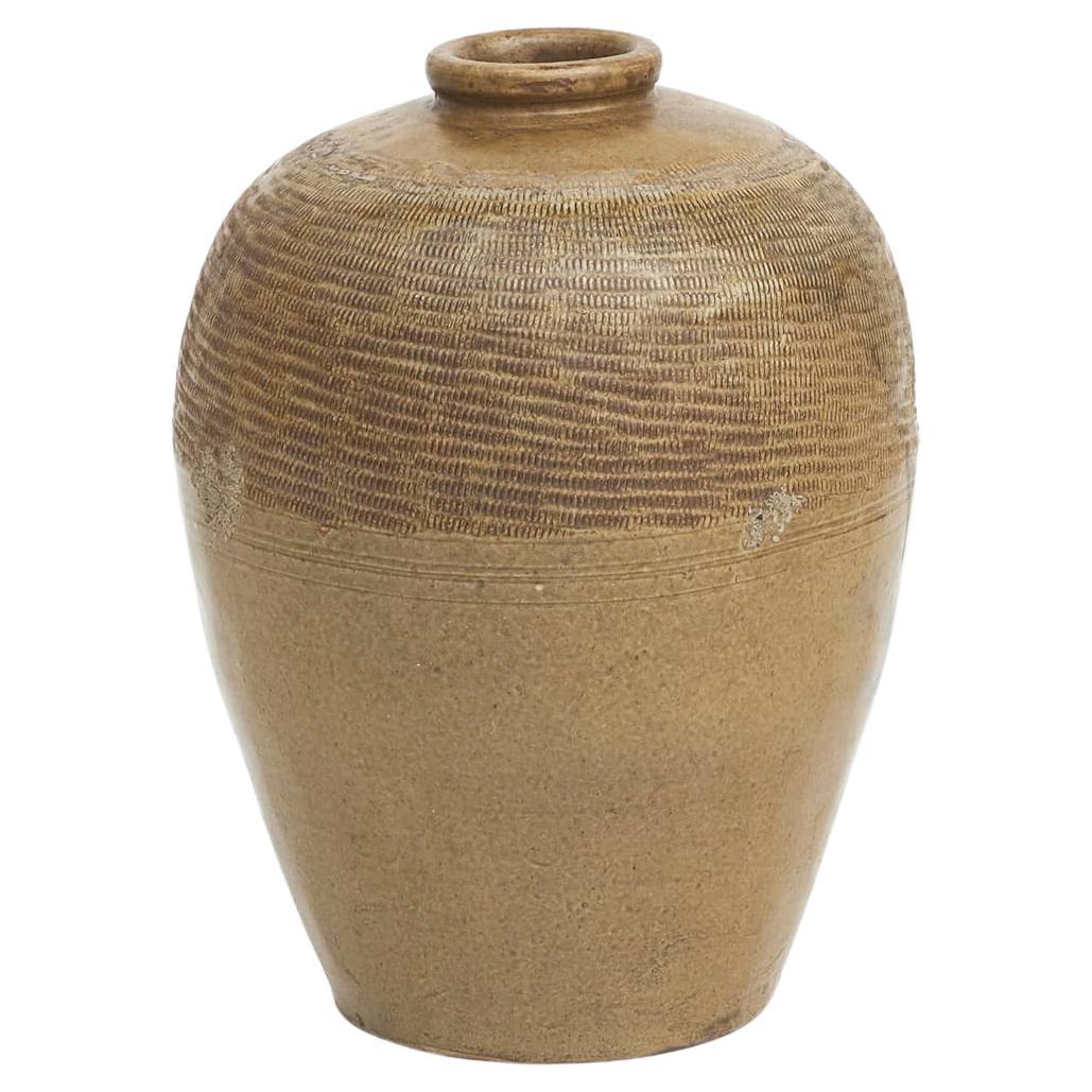 Mid-19th Century Chinese Glazed Stoneware Storage Jar