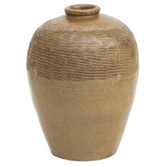 Mid-19th Century Chinese Glazed Stoneware Storage Jar