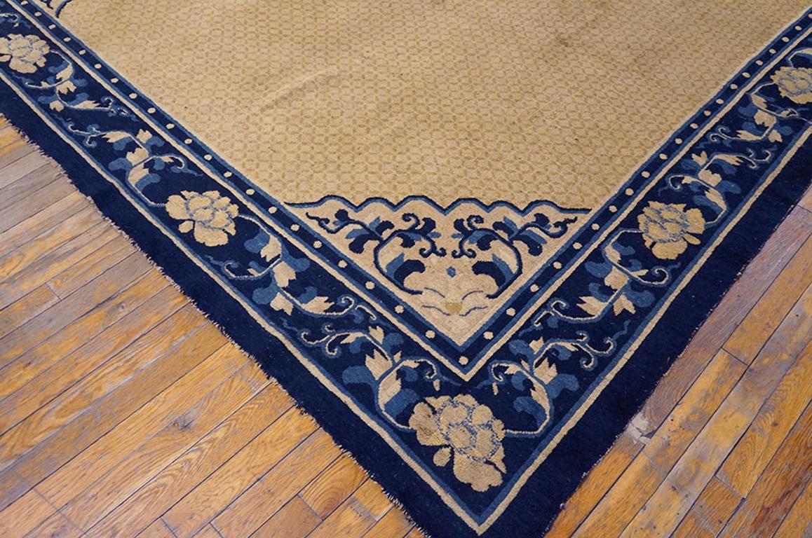 Milieu du XIXe siècle Tapis chinois Ningxia du milieu du 19ème siècle ( 8' x 9'4