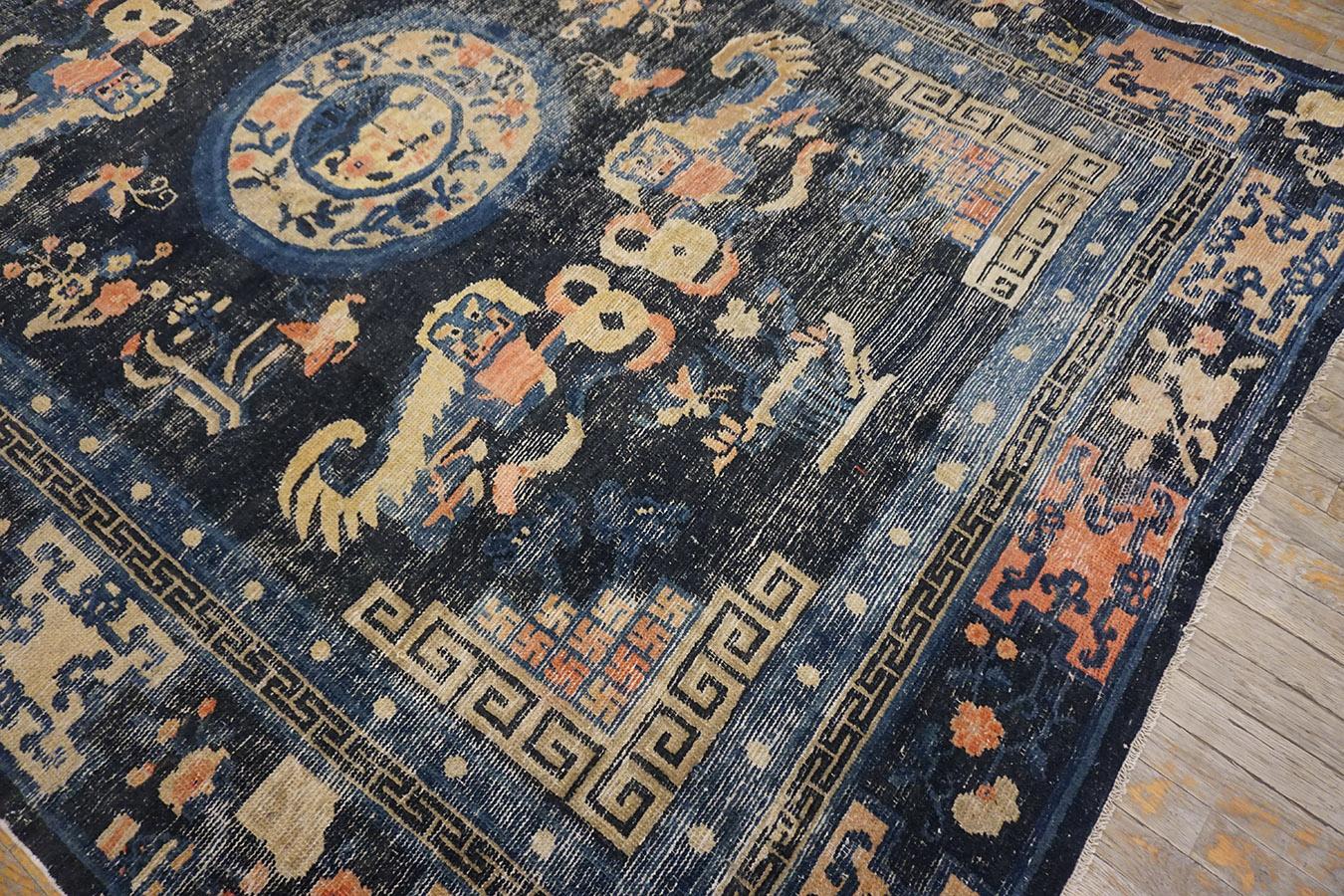 Mid 19th Century Chinese Ningxia Carpet ( 6'8