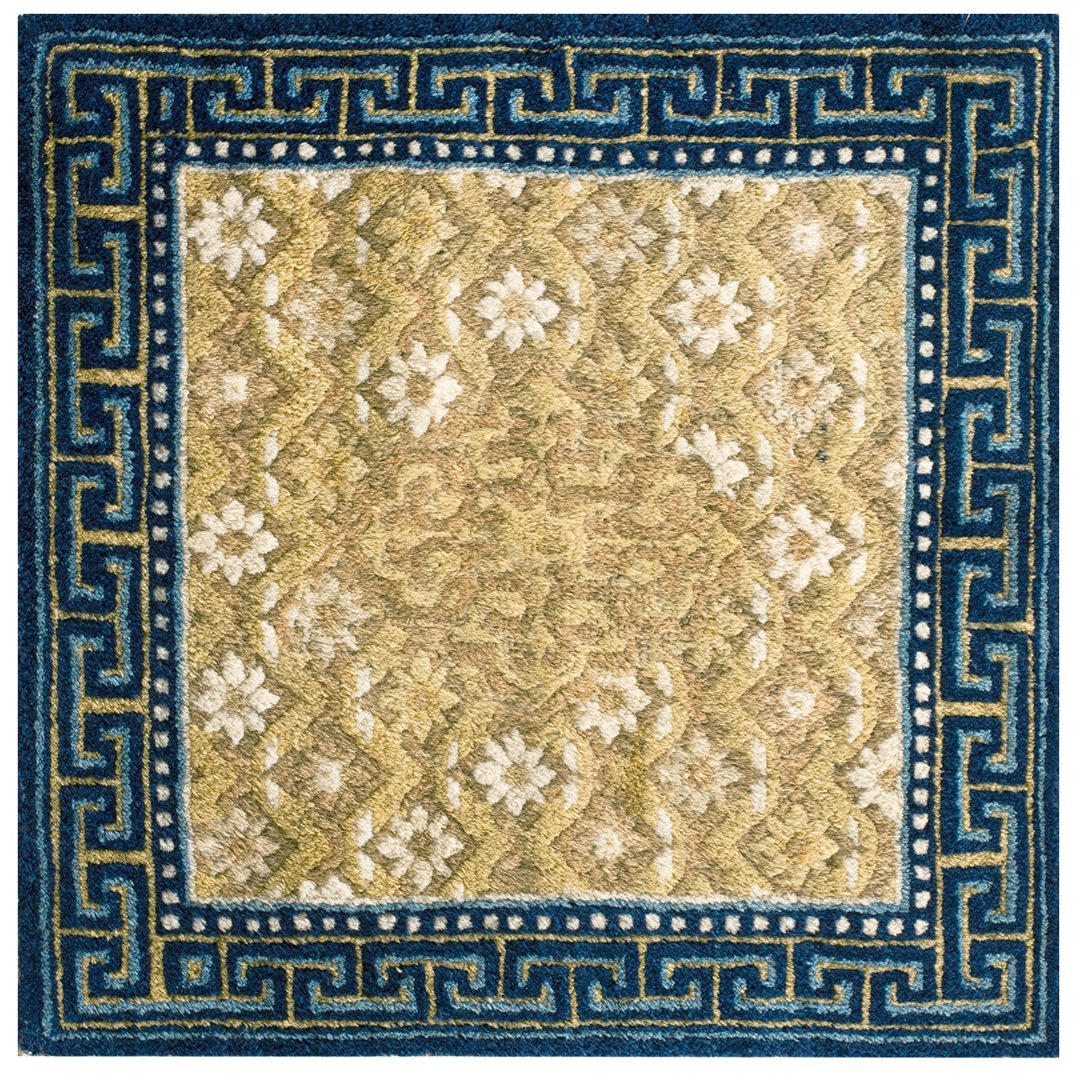 Tapis Ningxia chinois du milieu du XIXe siècle ( 66 x 66 cm)