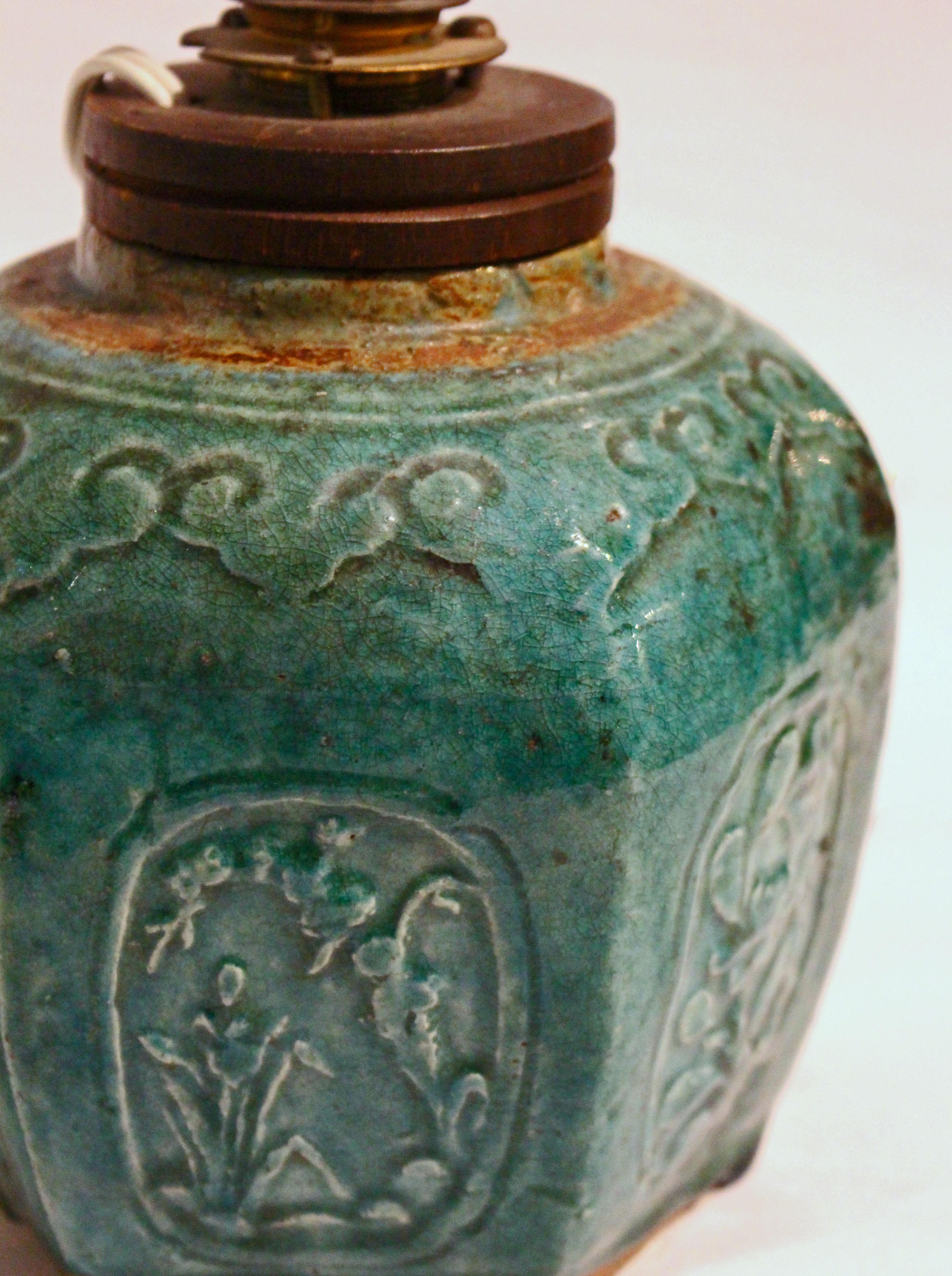 Mid 19th Century Chinese Qing Dynasty Ginger Jar now Lamped In Good Condition In Chapel Hill, NC