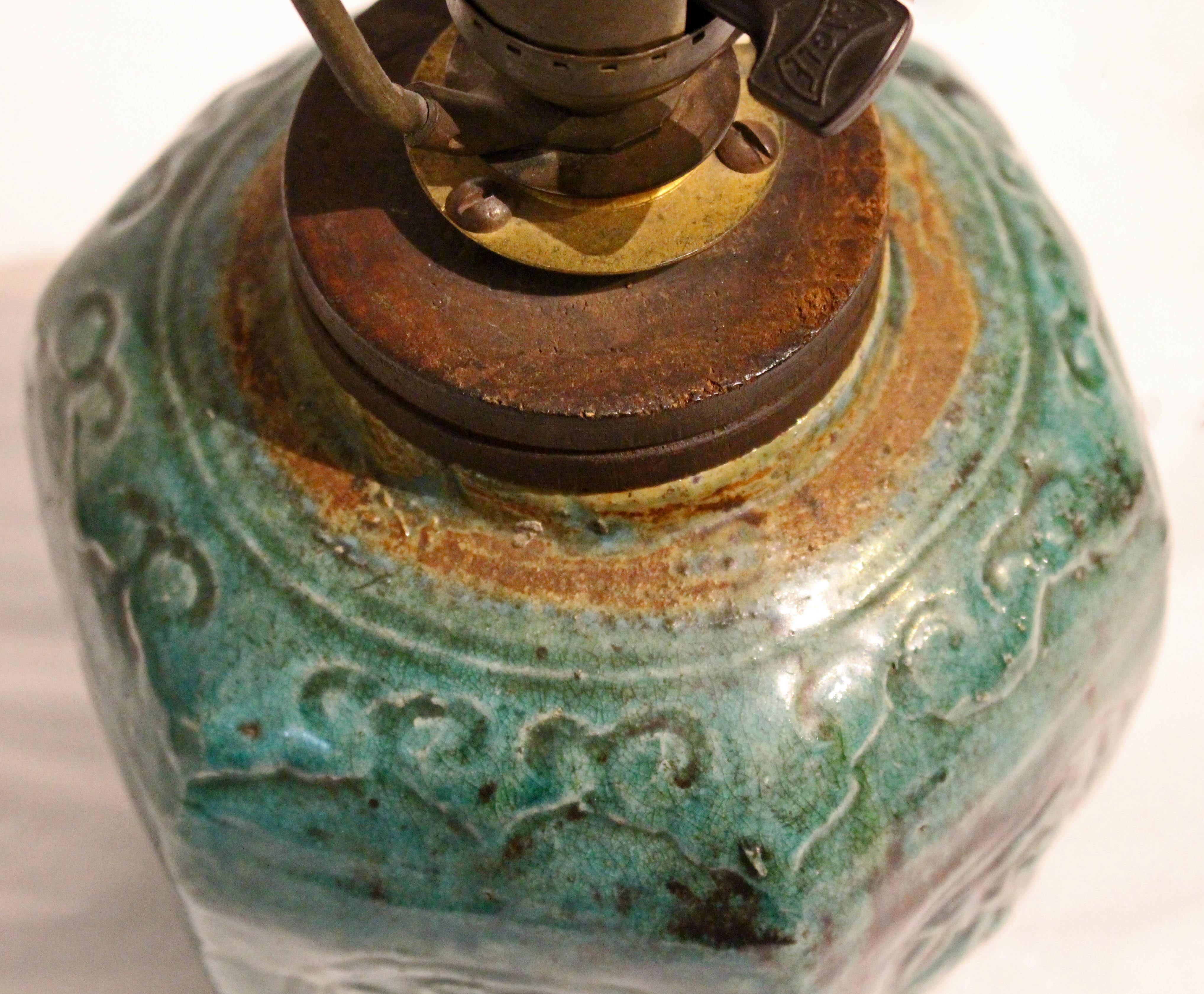 Mid 19th Century Chinese Qing Dynasty Ginger Jar now Lamped 1