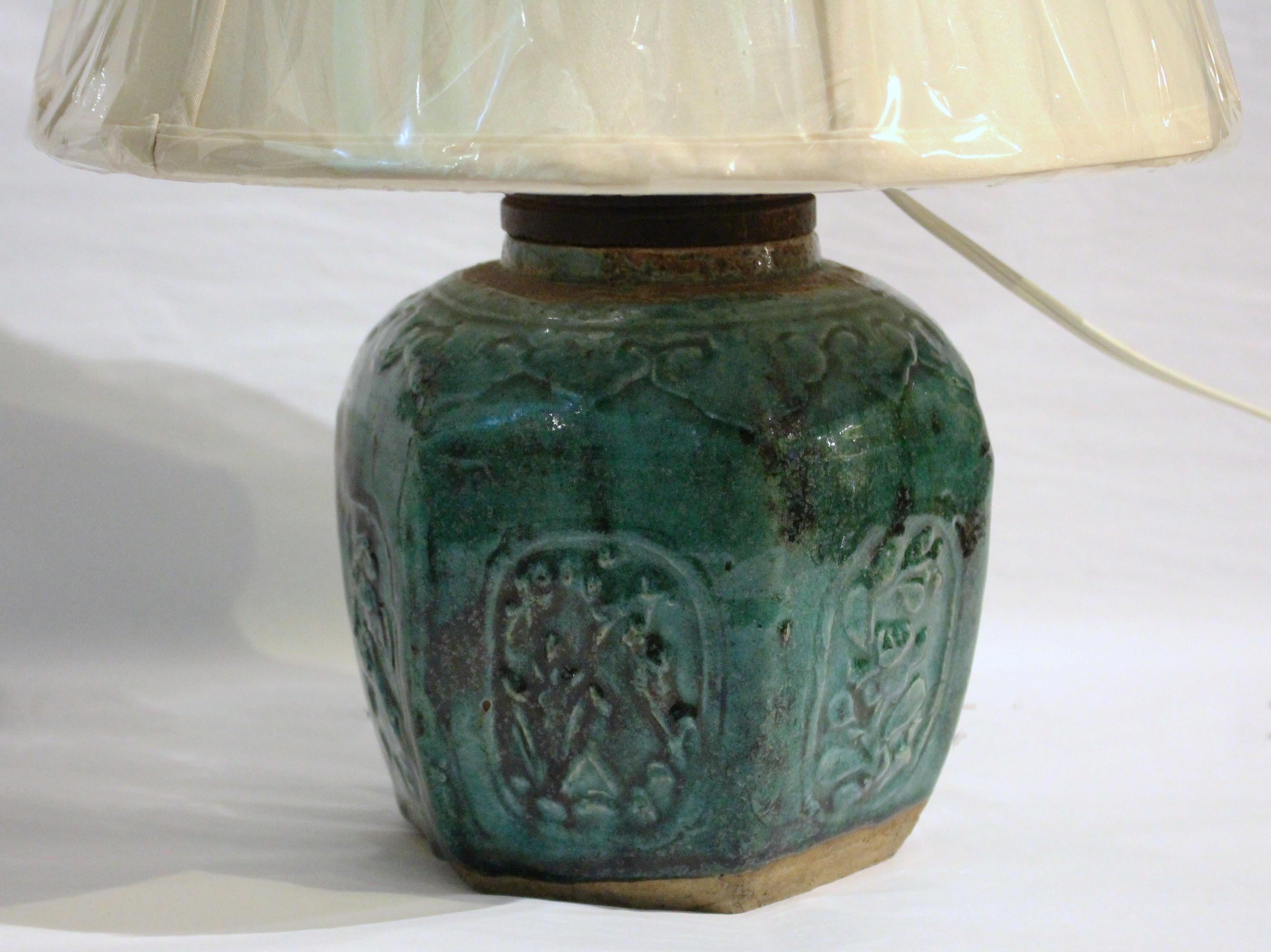 Mid 19th Century Chinese Qing Dynasty Ginger Jar now Lamped 5