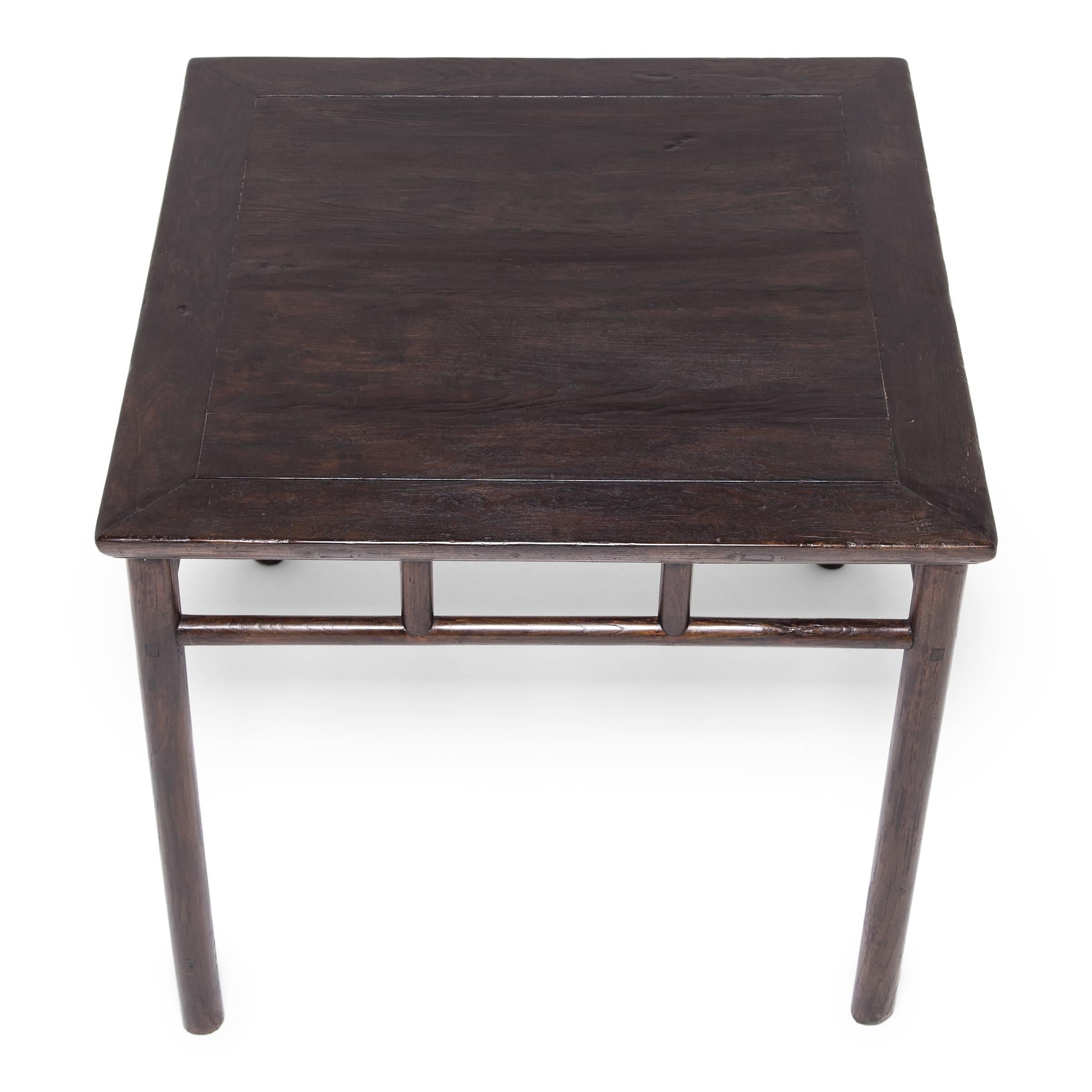 Chinese Recessed Leg Square Table, c. 1850 In Good Condition In Chicago, IL