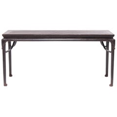 Mid-19th Century Chinese Waisted Lacquer Altar Table with Hoof Feet Mid-19th Century Chinese Waisted Lacquer Altar Table with Hoof Feet