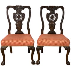 Mid-19th Century Chippendale Style Carved Mahogany Side Chairs
