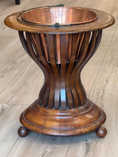 Mid 19th Century Classical Form Mahogany, Brass and Copper Peat Bucket