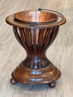 Mid 19th Century Classical Form Mahogany, Brass and Copper Peat Bucket