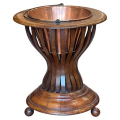 Mid 19th Century Classical Form Mahogany, Brass and Copper Peat Bucket