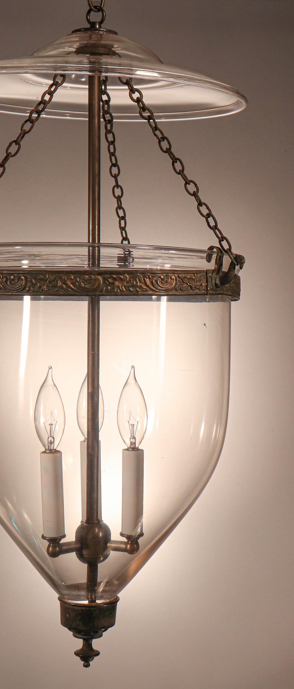 High Victorian Mid-19th Century Clear Glass Bell Jar Lantern