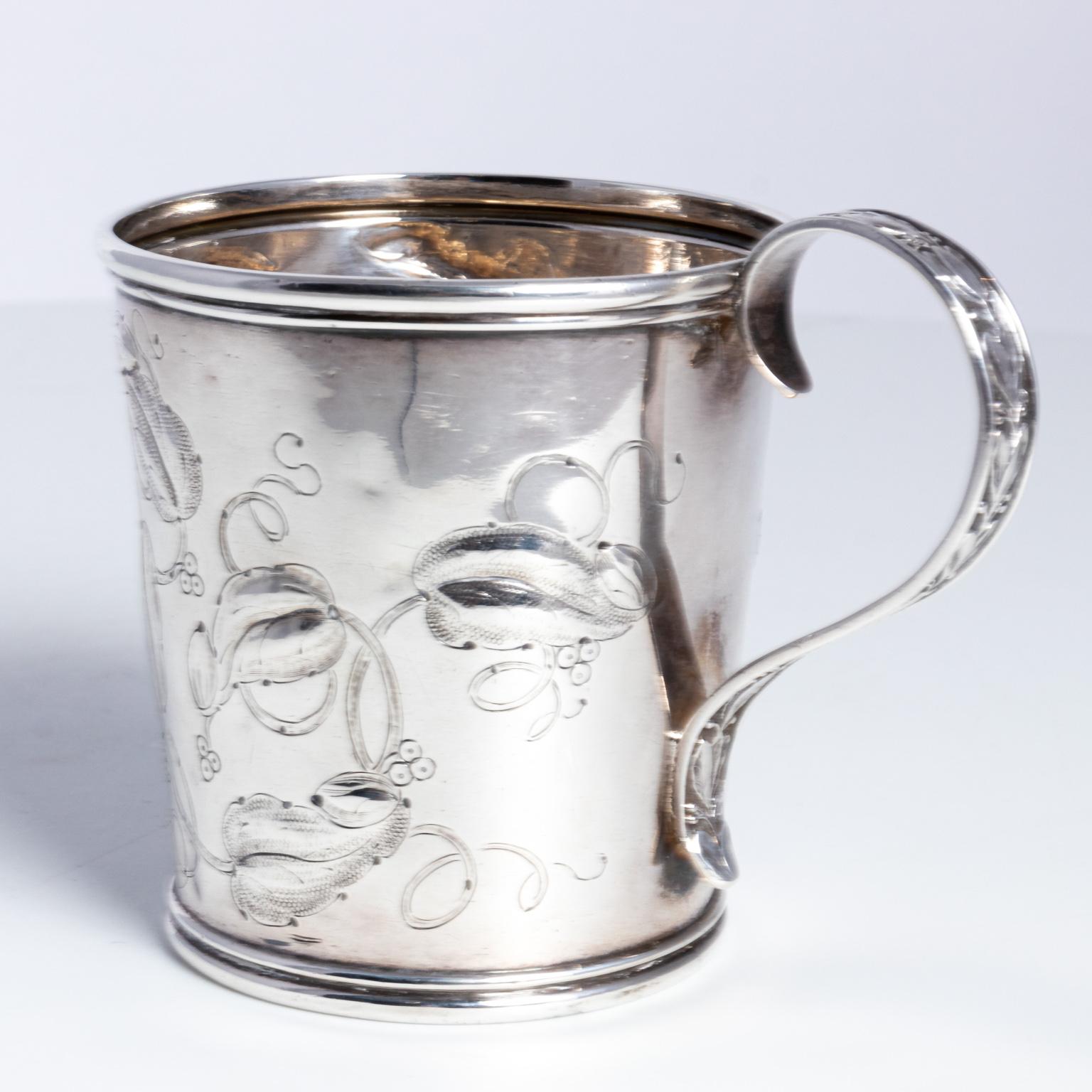 Silver Mid-19th Century Coin Baby Cup