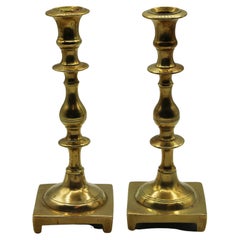 Mid 19th Century Continental Brass Candlesticks