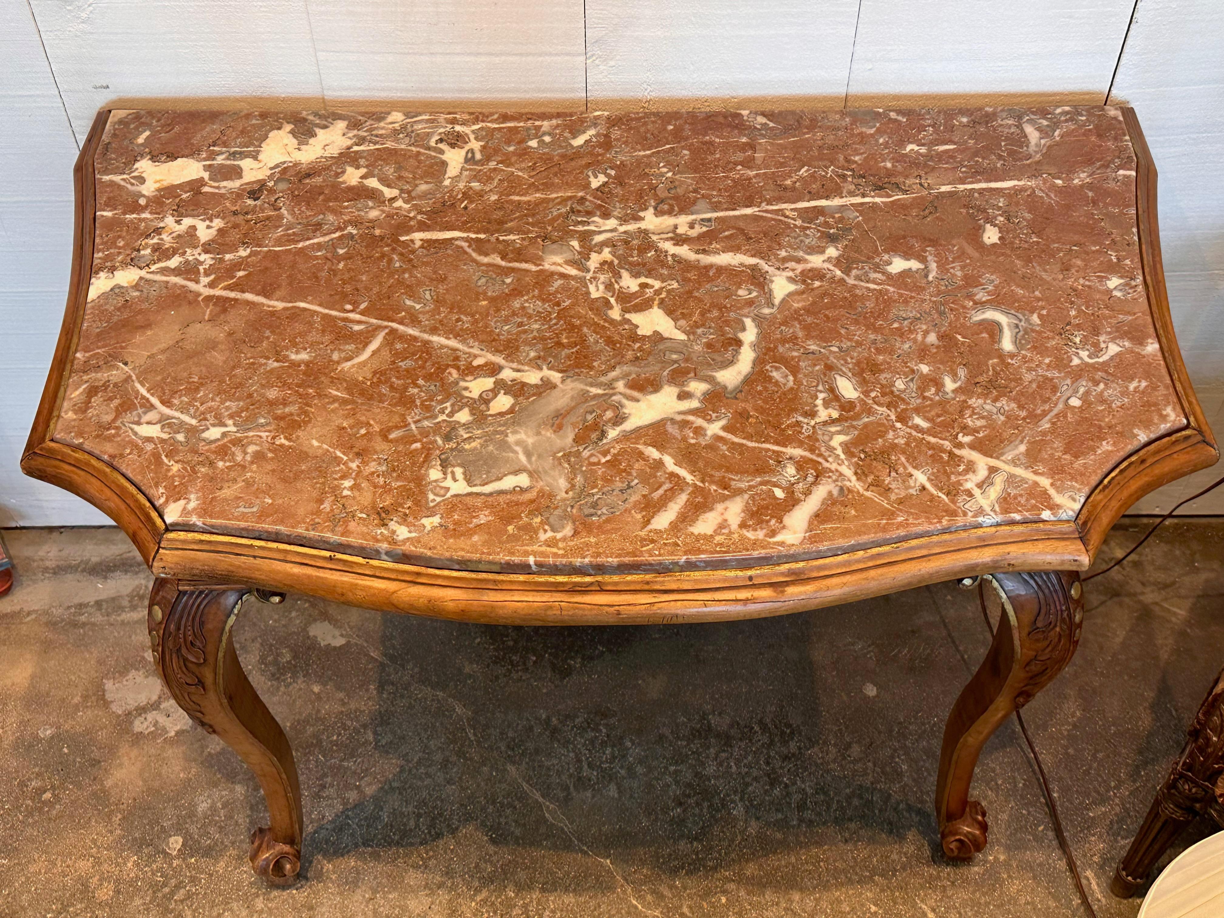 Mid 19th Century Continental Marble Top Console For Sale 3