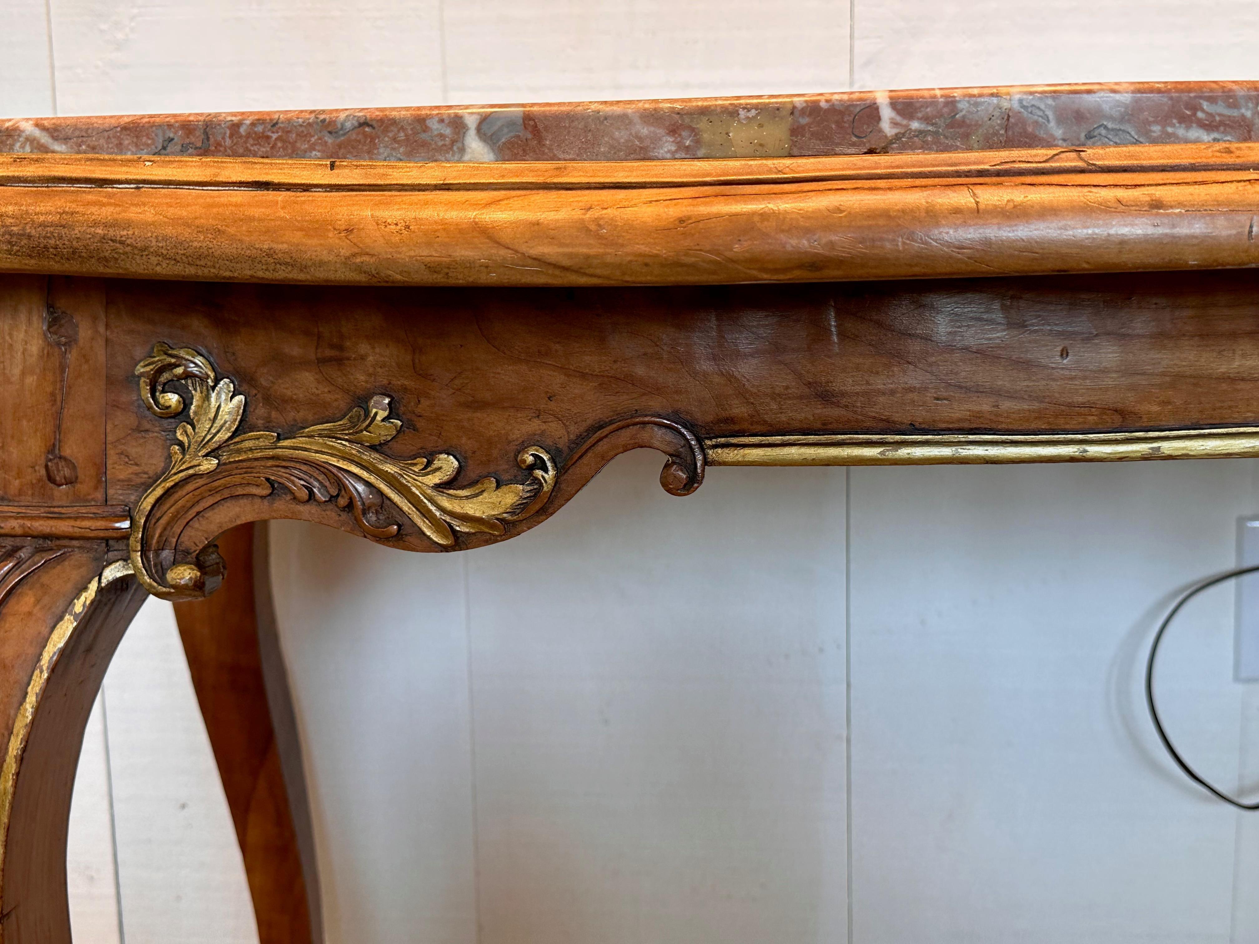 Mid 19th Century Continental Marble Top Console For Sale 4