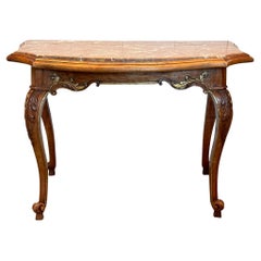 Antique Mid 19th Century Continental Marble Top Console