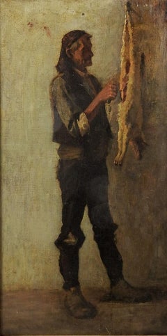 Mid 19th Century Continental School Gamekeeper Painting