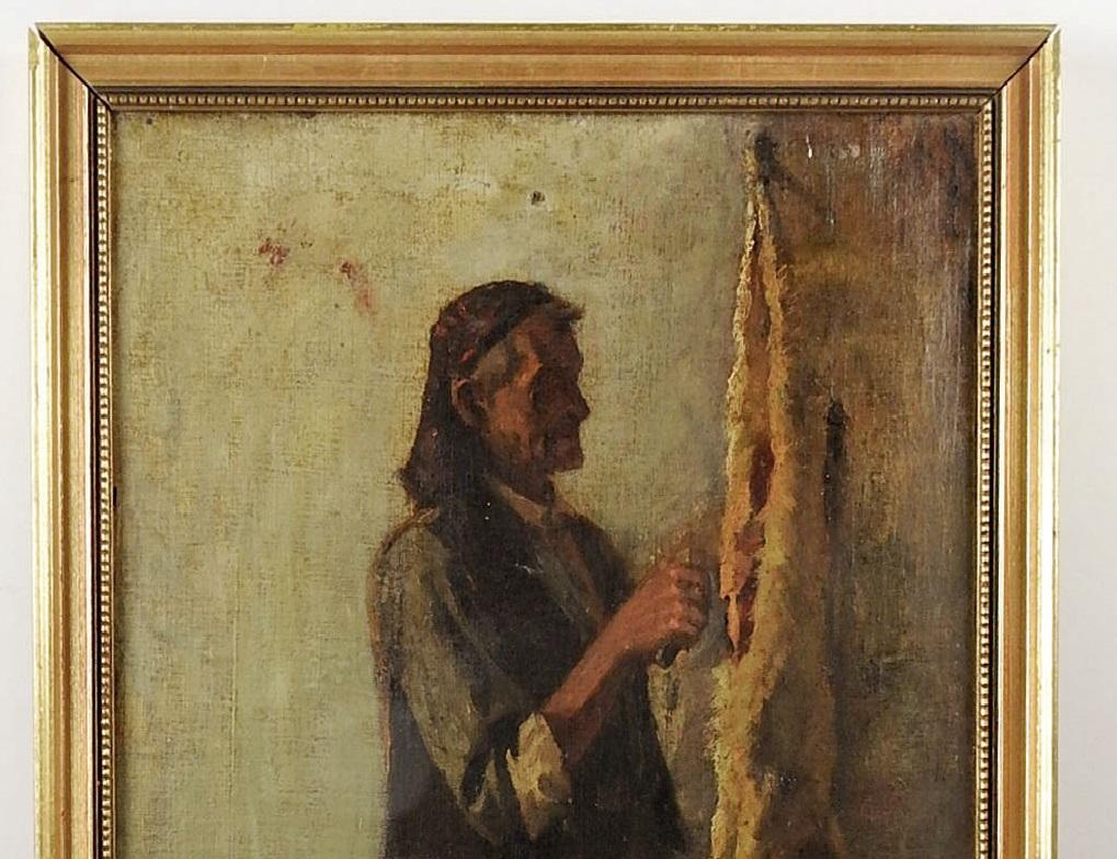 Rustic Mid 19th Century Continental School Gamekeeper Painting For Sale
