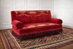 Mid-19th Century Continental Velvet Sofa, Tyrolean Style, Victor Hugo Provenance