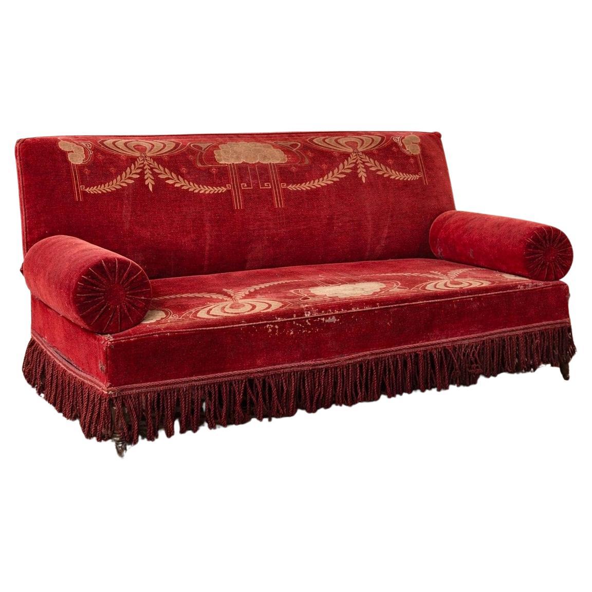 19th Century Continental Velvet Sofa, Tyrolean Style