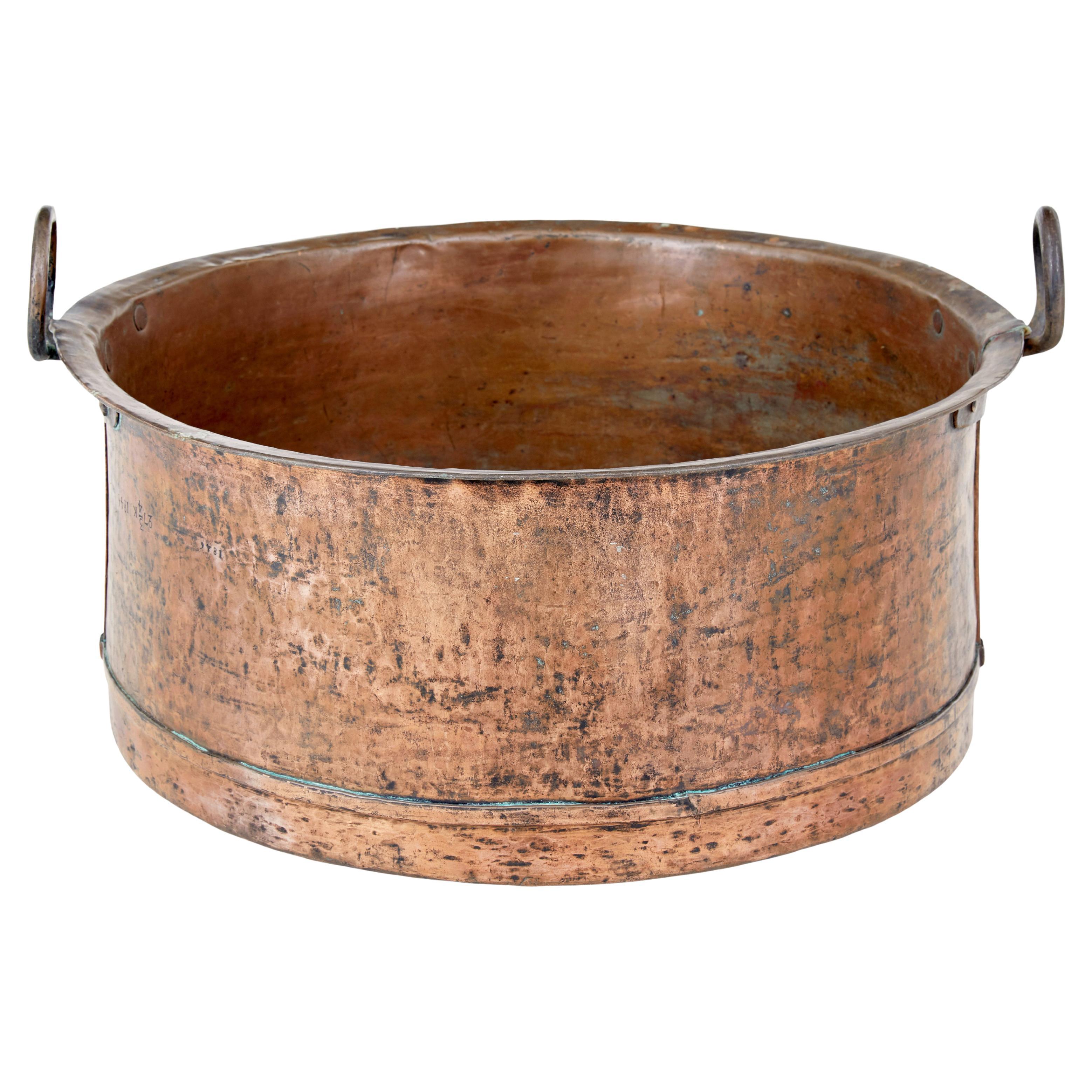 Mid 19th century copper cooking vessel For Sale