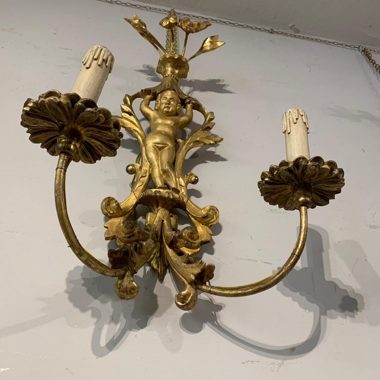 Mid 19th Century Couple of Giltwood Appliques For Sale at 1stDibs