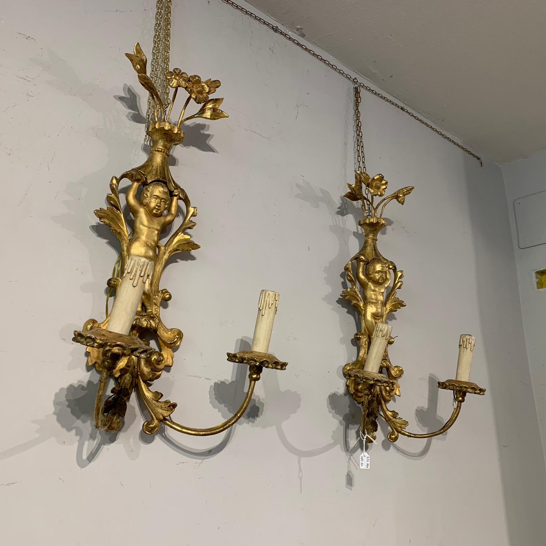 Mid 19th Century Couple of Giltwood Appliques In Good Condition For Sale In Firenze, FI