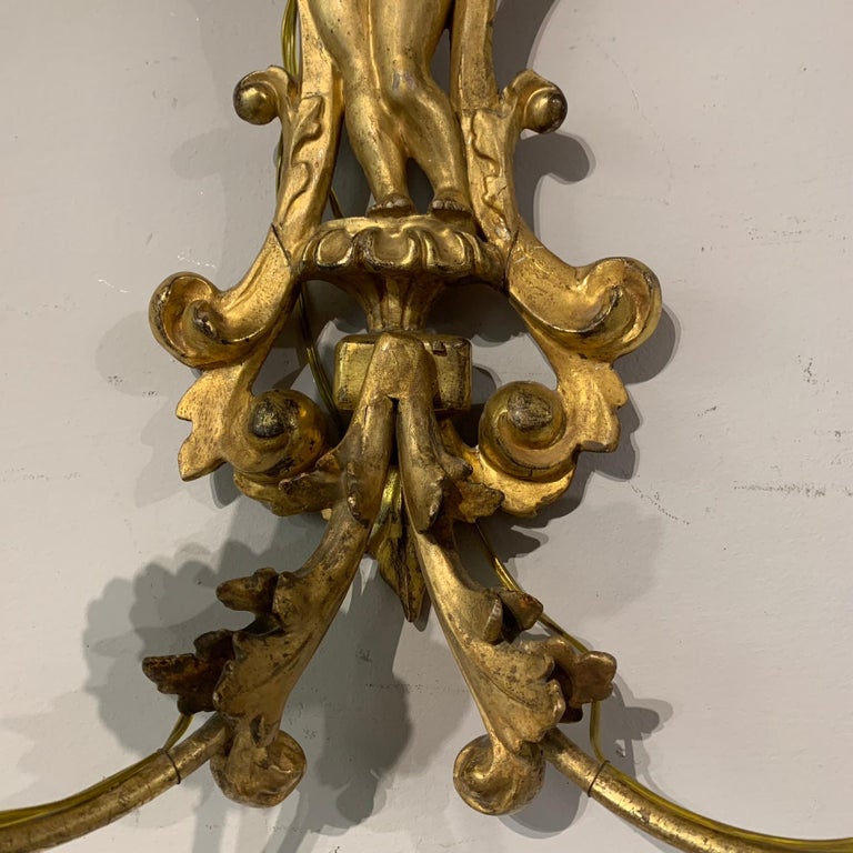 Mid 19th Century Couple of Giltwood Appliques For Sale at 1stDibs