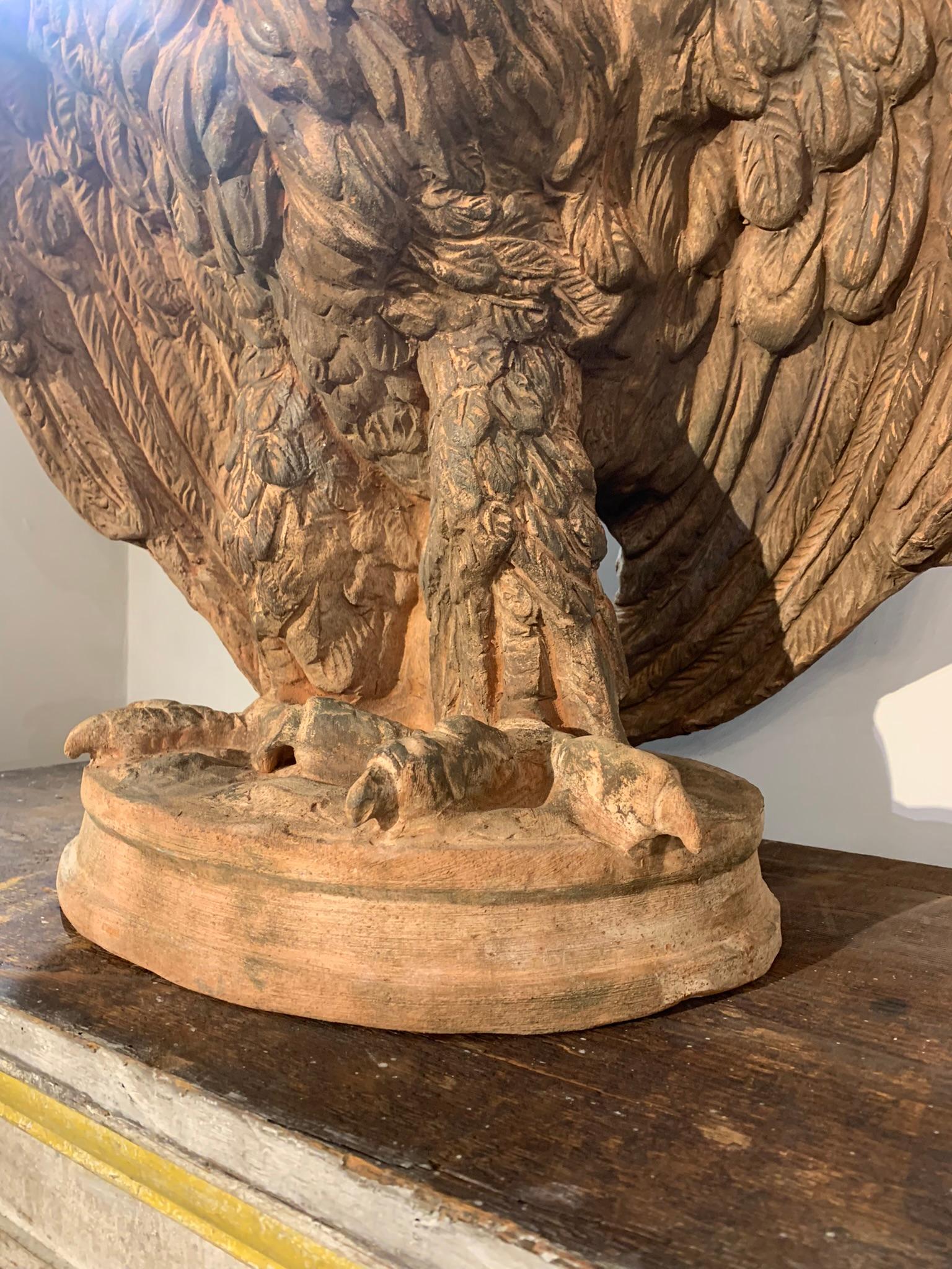 Mid-19th Century, Couple of Tuscany Terracotta Eagles 1