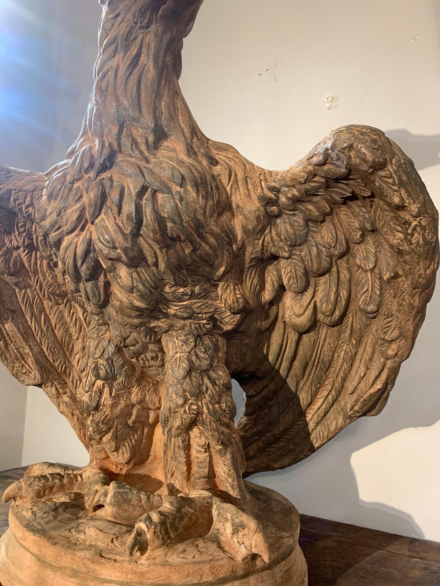 Mid-19th Century, Couple of Tuscany Terracotta Eagles 2