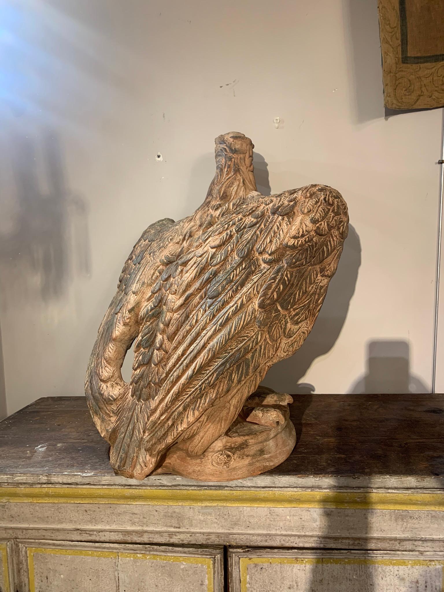 Mid-19th Century, Couple of Tuscany Terracotta Eagles 4