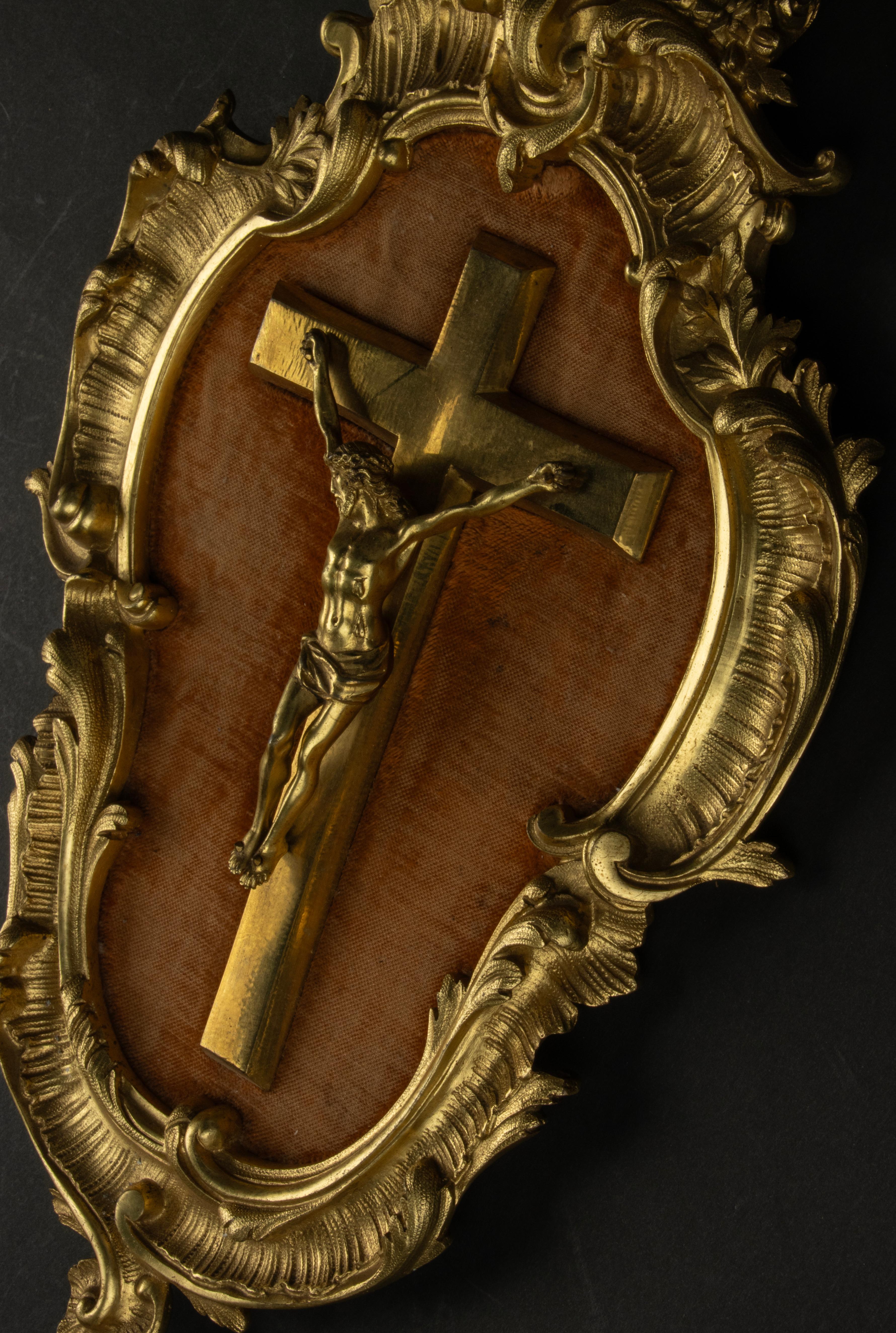Mid 19th Century Crucifix - Corpus Christi - Ormolu Gilt Bronze - Rococo Style 11